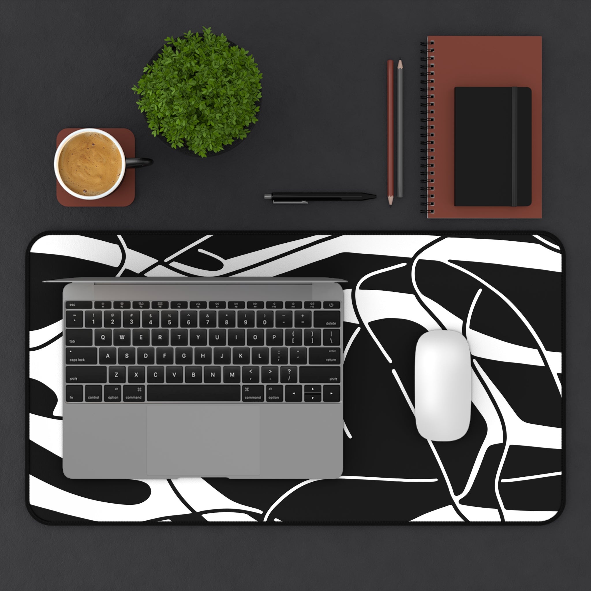 abstract-lines-monochrome-mouse-pad-abstract-art-desk-mat-chic-black-and-white-desk-pad-minimalist-mouse-pad-aesthetic