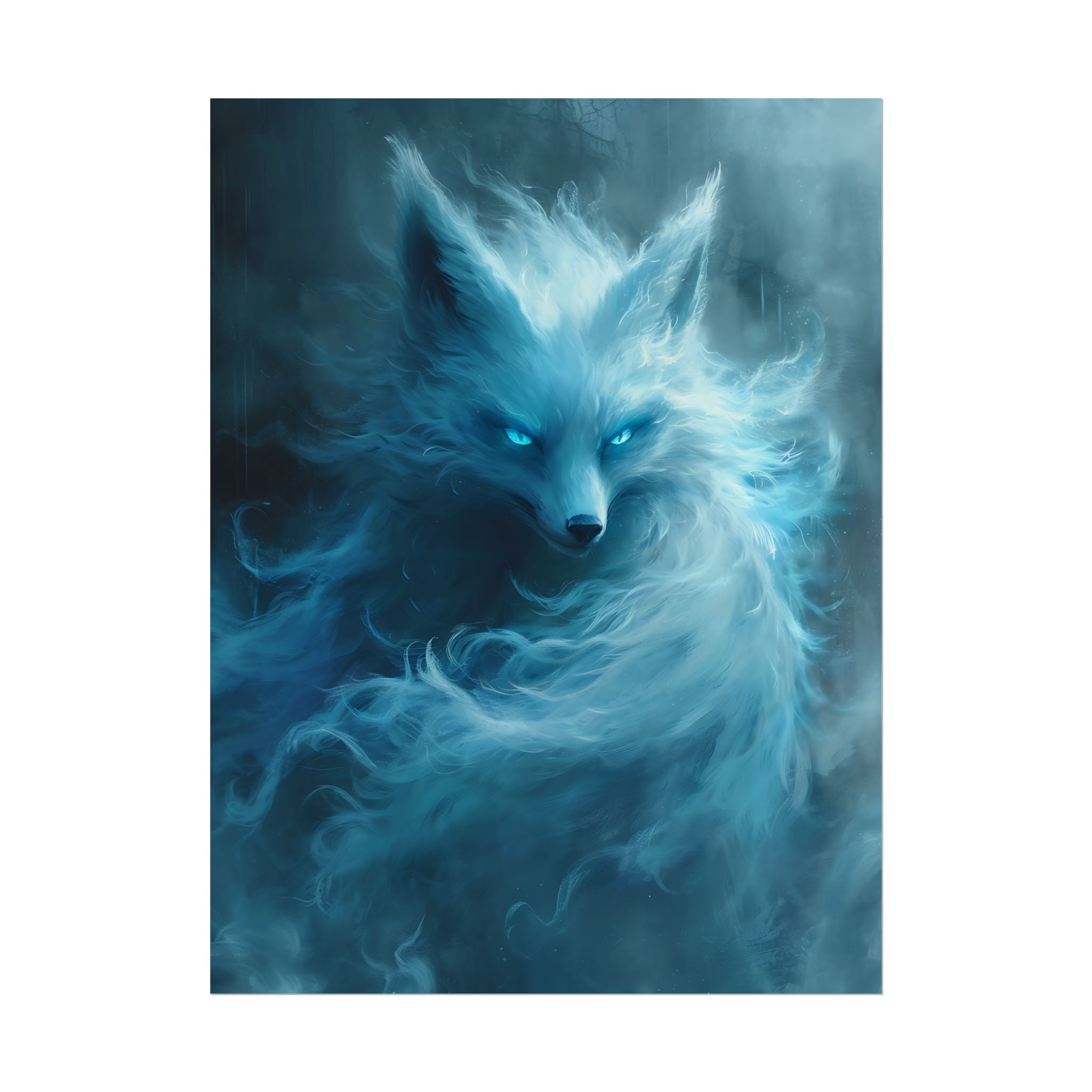 arctic-white-snow-fox-poster-print-fantasy-decor-wildlife-wall-art-home-decor-animal-lover-gift-anime-fantasy-gift