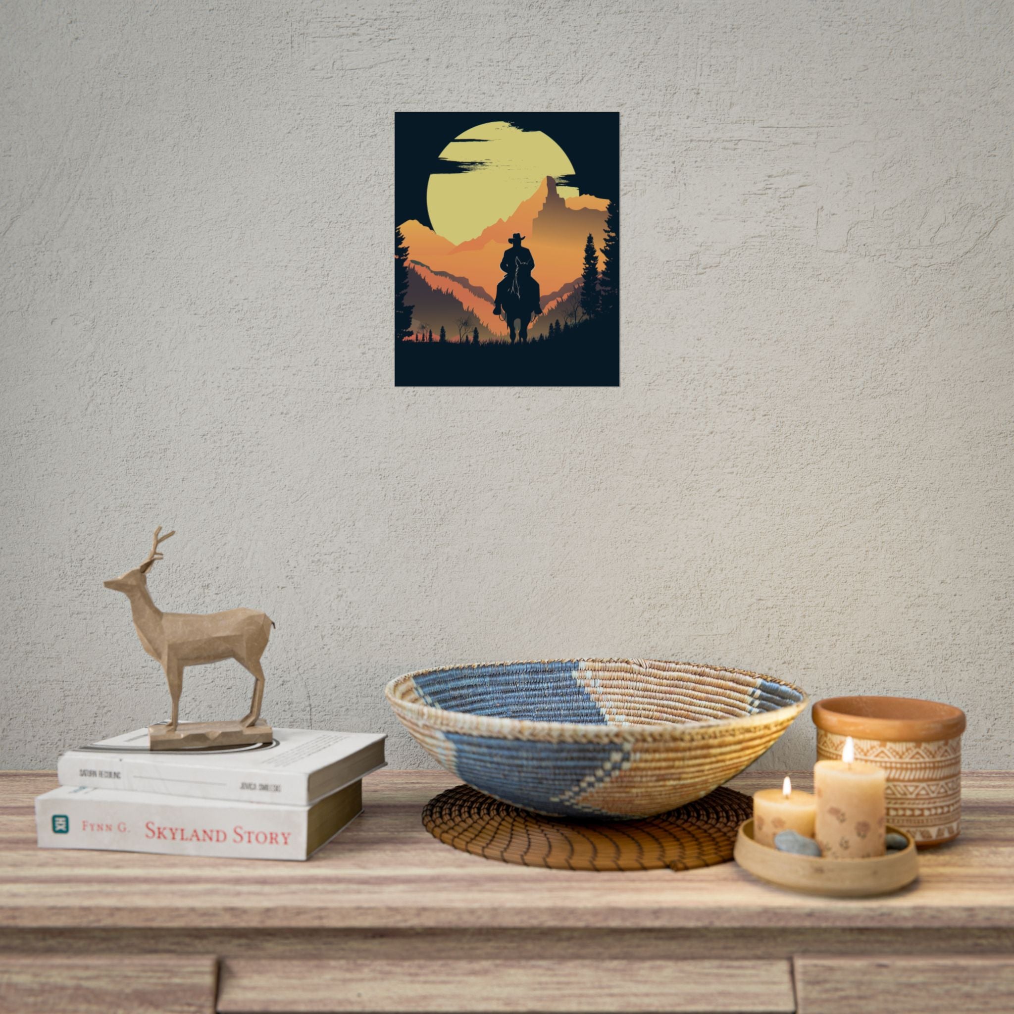 cowboy-western-poster-wall-decor-poster-print-rustic-southwestern-home-decoration-texas-desert-landscape-farmhouse-decor