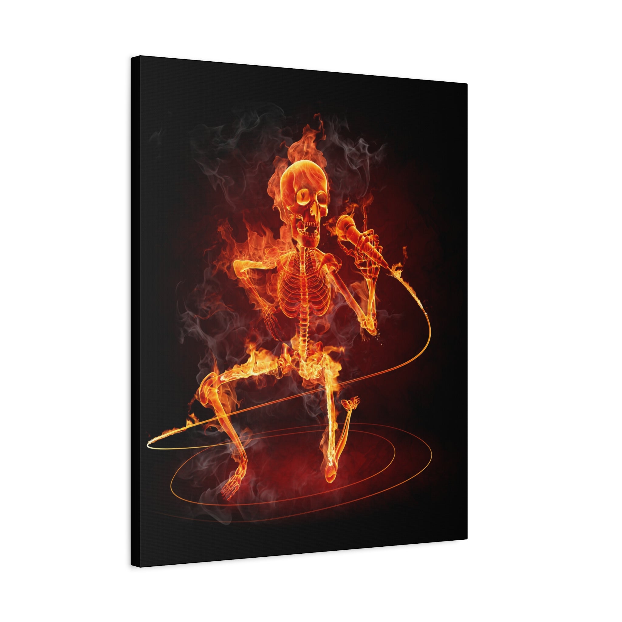 canvas-print-music-microphone-bones-fire-skull-home-decor-living-room-decor-rockn-roll-decor