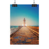 lighthouse-on-rock-poster-print-coastal-wall-art-nautical-decor-beach-house-decoration-seaside-wall-sunset-wall-decor