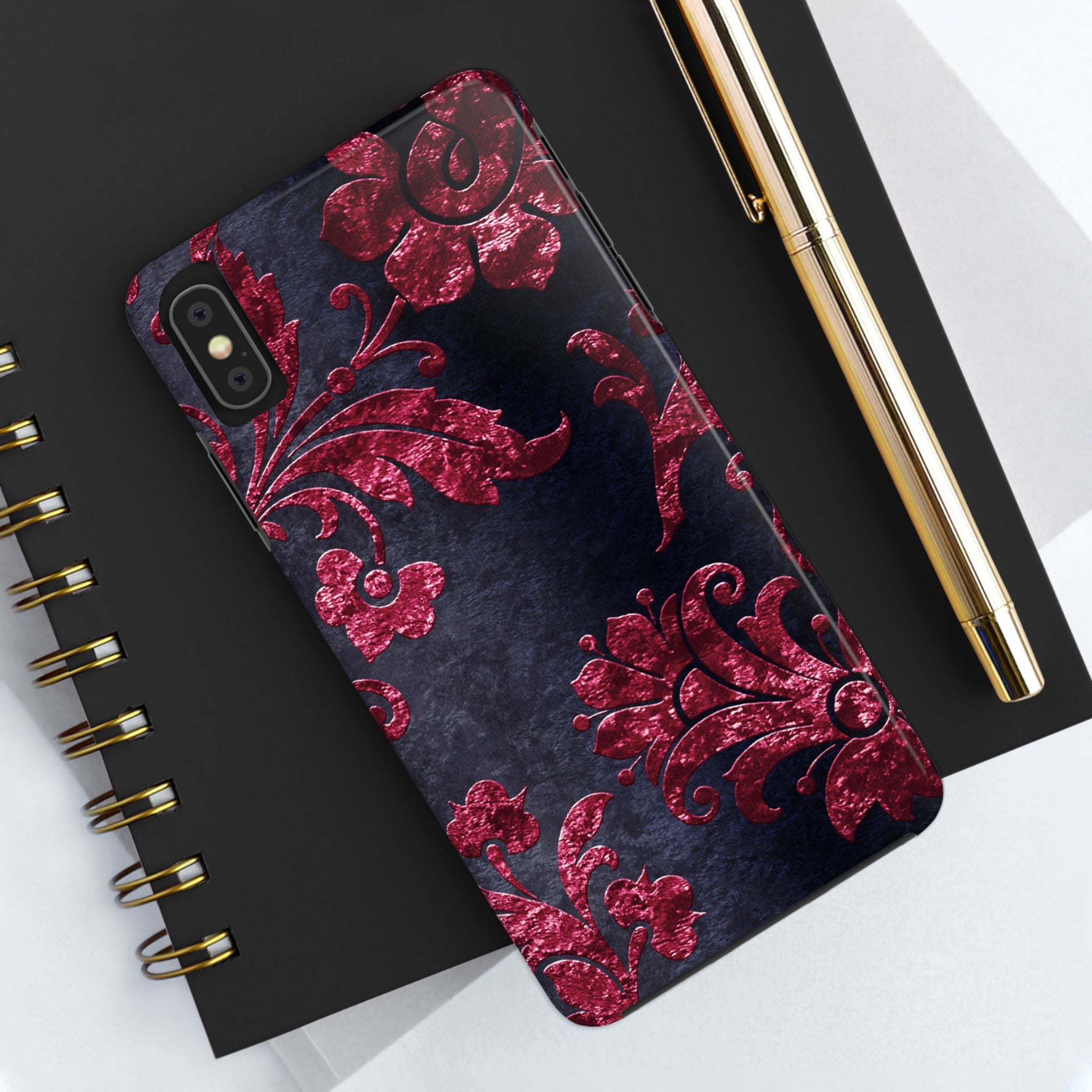 embossed-burgundy-velvet-tough-iphone-case-protective-iphone-cover-heavy-duty-iphone-case-rugged-phone-case-durable-smartphon