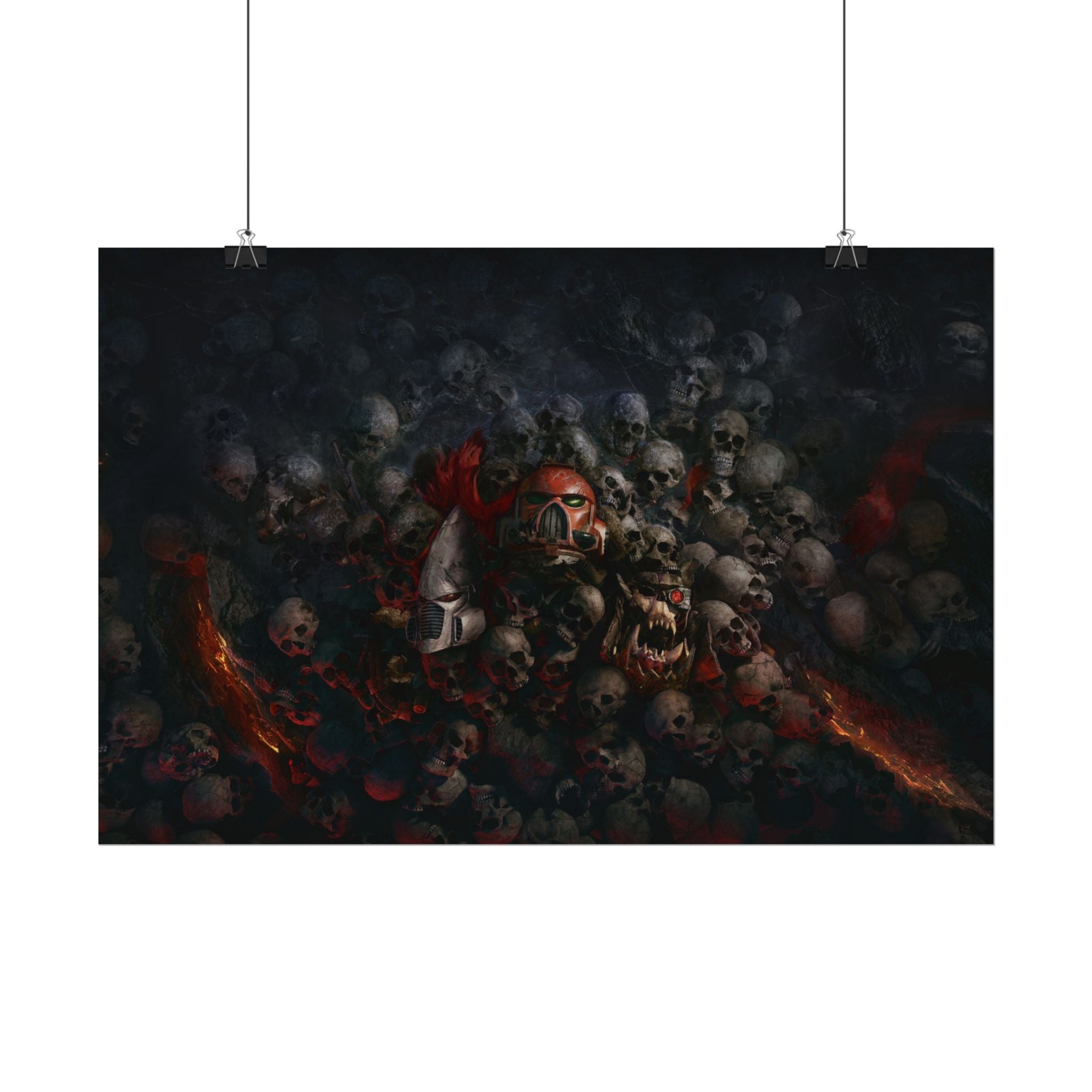 Warhammer 40K Dawn of War Skull Poster Print — Rolled Wall Art for Gamers & Collectors, Space Marine Wall Art, Gaming Room Decor