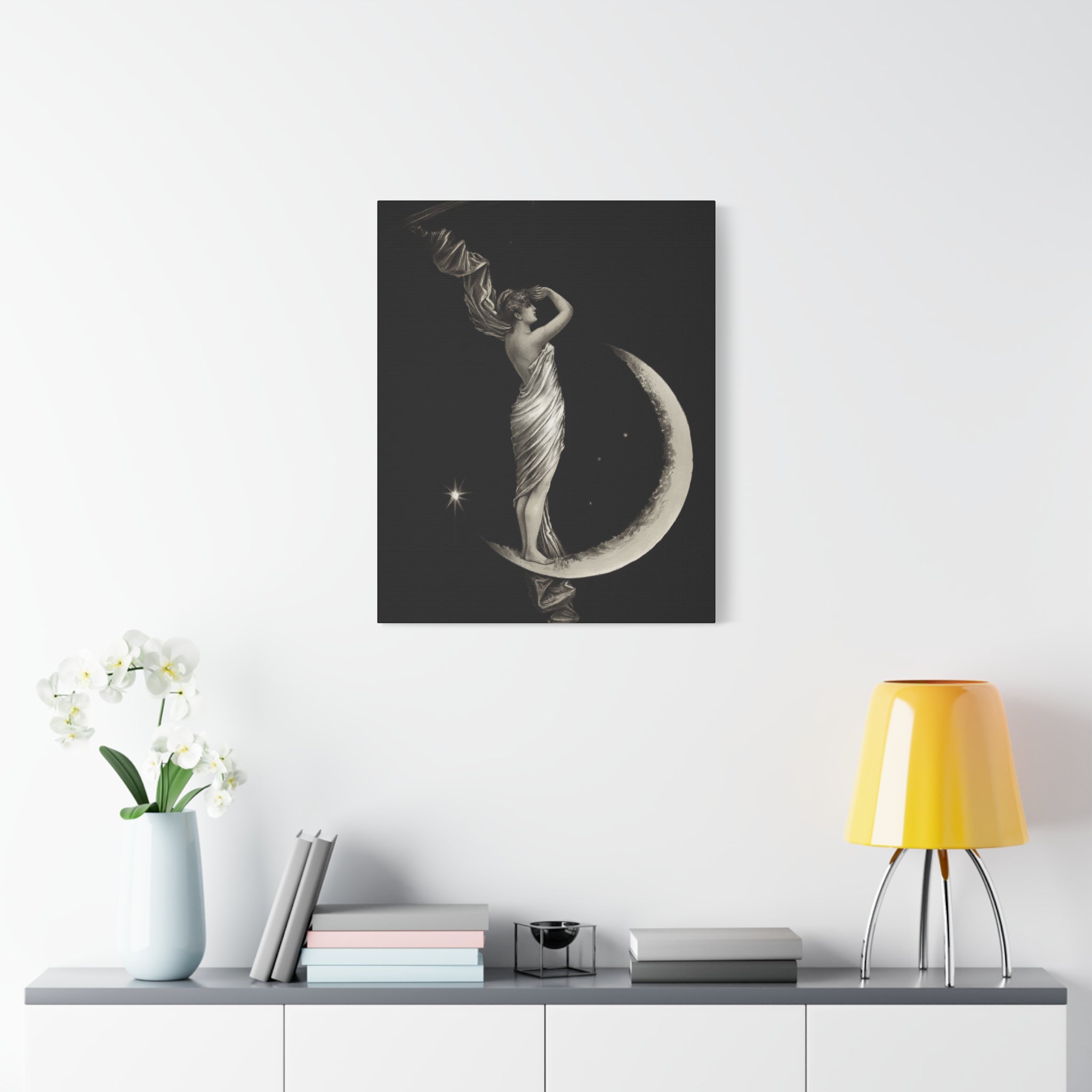 canvas-print-the-universal-favorite-1889-by-geo-h-walker-black-and-white-retro-art-moon-decor-comet-art-matte-canvas
