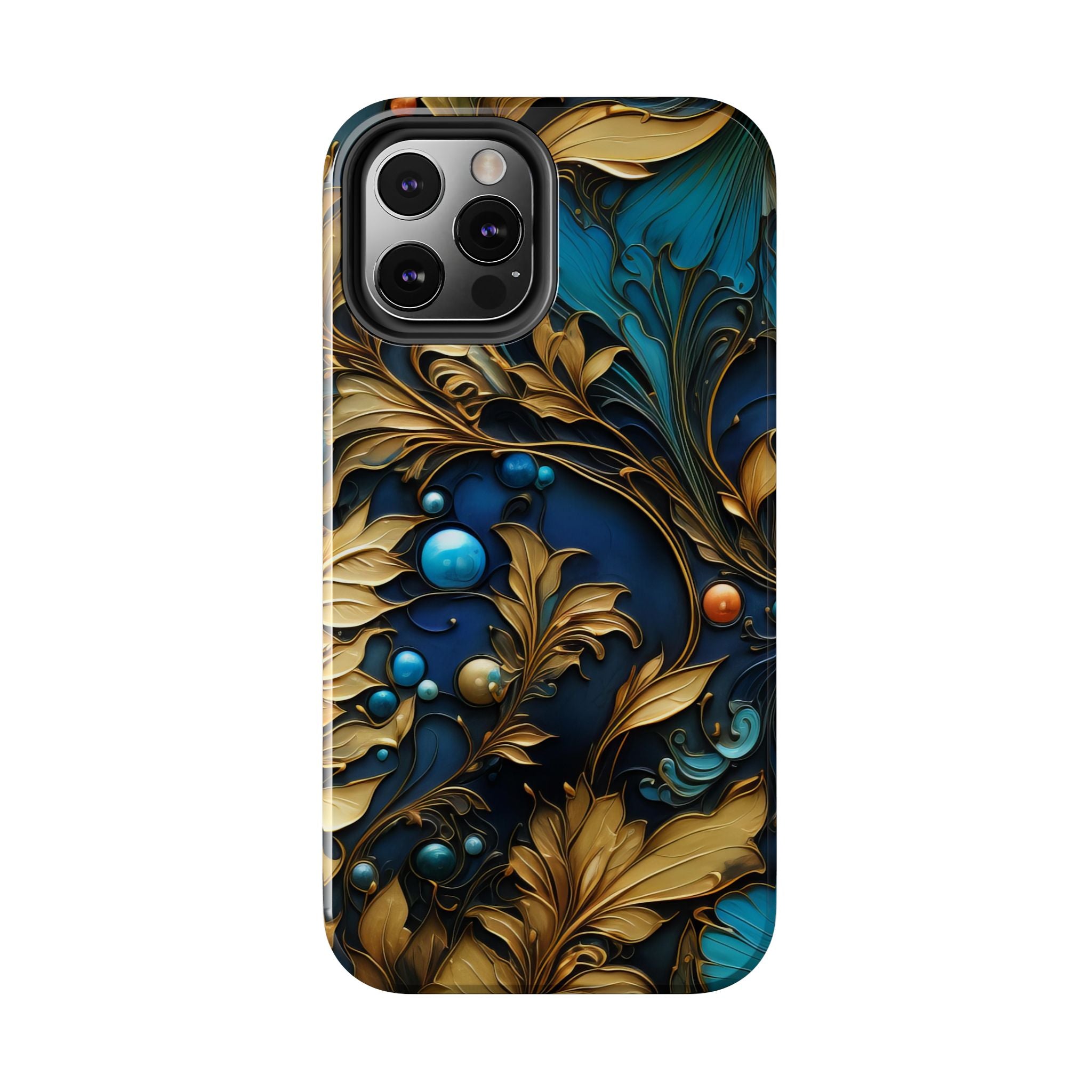 textured-art-nouveau-floral-tough-phone-case-cottagecore-iphone-case-unique-floral-phone-cover-vintage-style-iphone-case-prot
