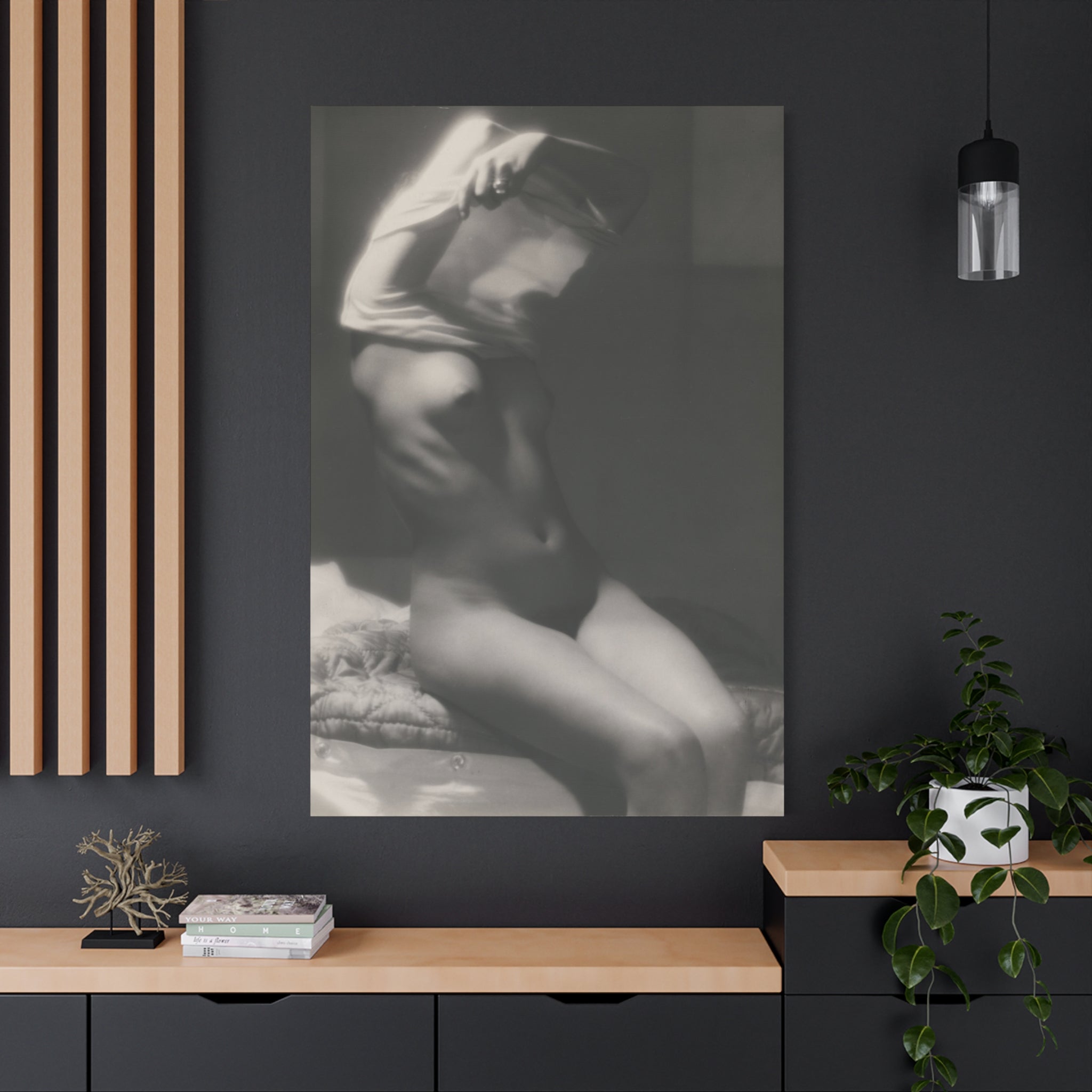 canvas-print-vor-dem-schlafen-gehen-by-michael-heumuller-black-and-white-photography-nude-art-wall-decor-stretched-canvas-art
