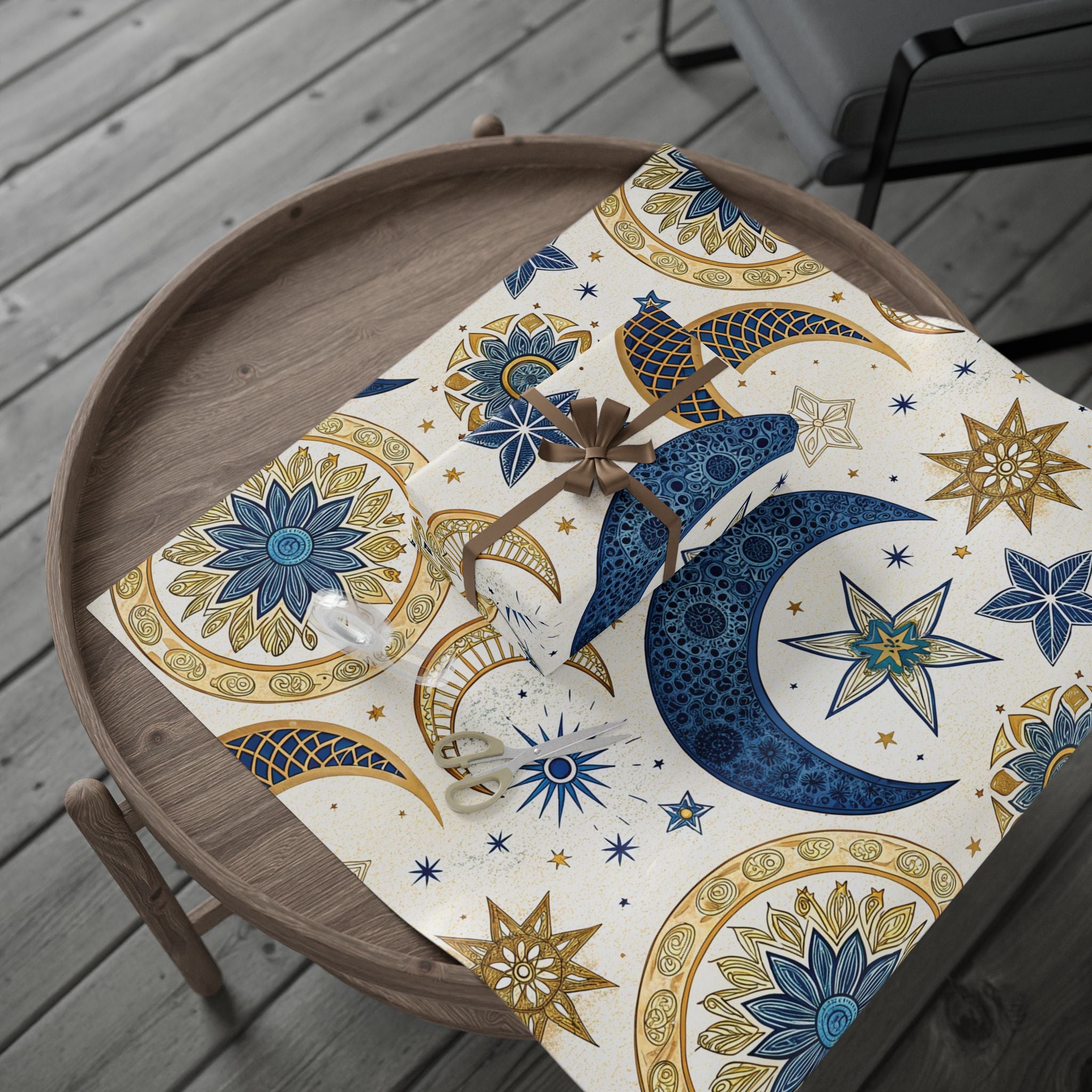 ramadan-night-wrapping-papers-islamic-crescent-moon-gift-wrap-mosque-silhouette-eid-holiday-supplies-festive-present-packagin