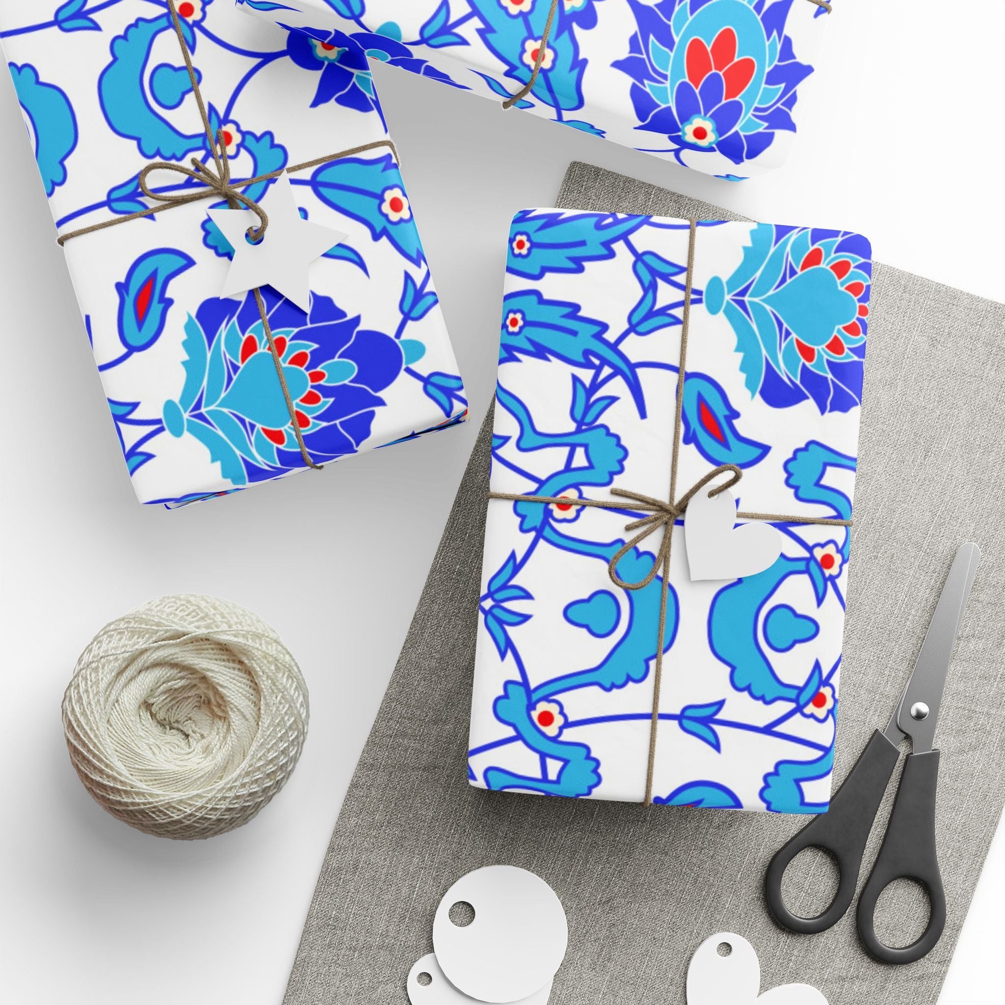 tile-art-pattern-gift-wrap-30x72-holiday-present-packaging-christmas-wraps-birthday-paper-roll-decorative-craft-supplies