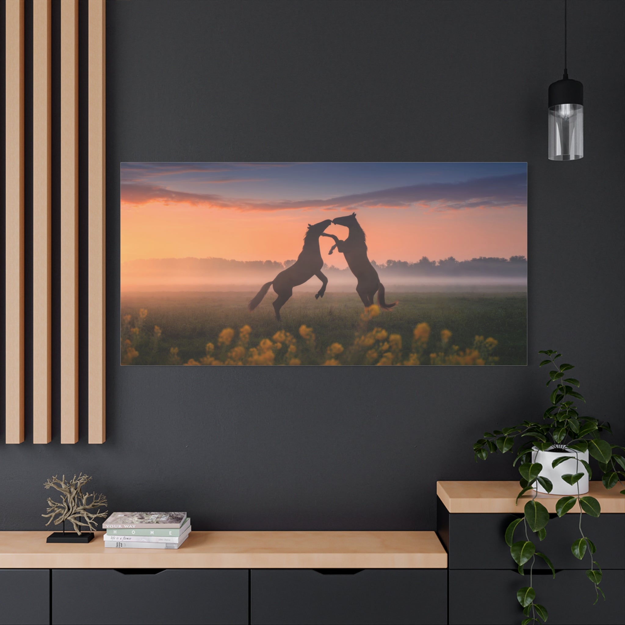 canvas-wall-art-wild-rising-horses-farm-house-print-field-of-flowers-decor-home-decor-nature-wall-art-horse-canvas-print-must