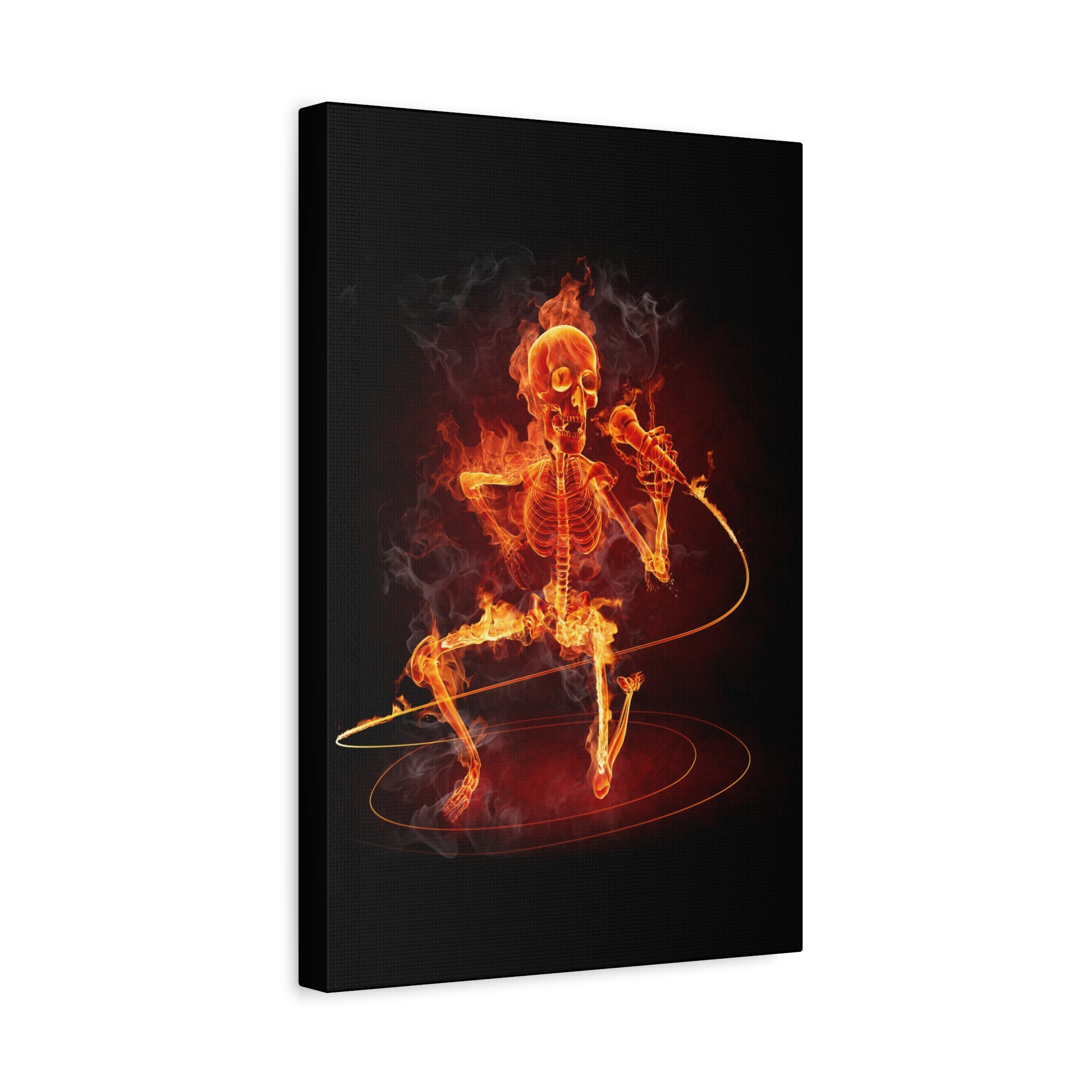 canvas-print-music-microphone-bones-fire-skull-home-decor-living-room-decor-rockn-roll-decor