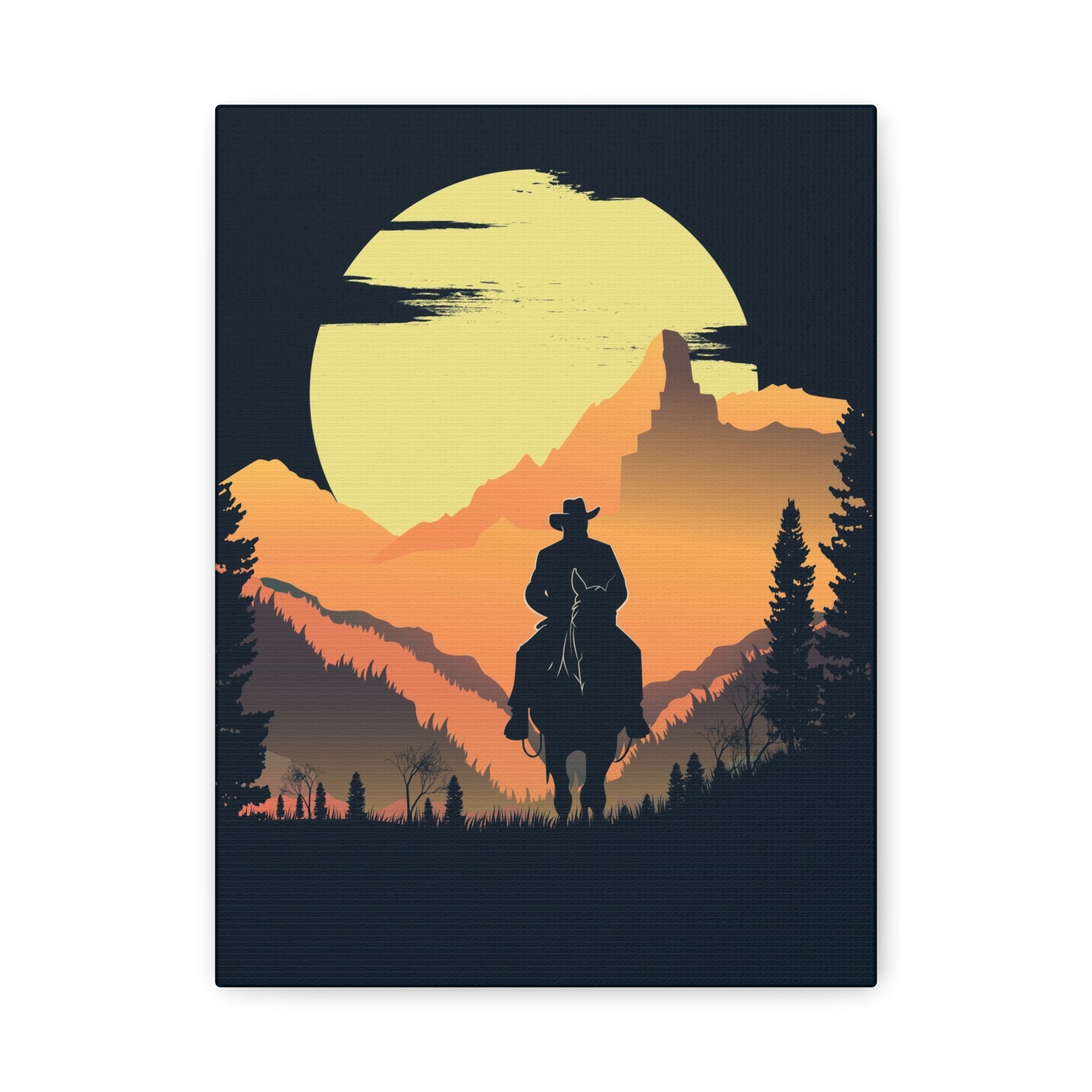 canvas-wall-art-cowboy-western-wall-decor-matte-stretched-print-rustic-southwestern-home-decoration-texas-desert-landscape