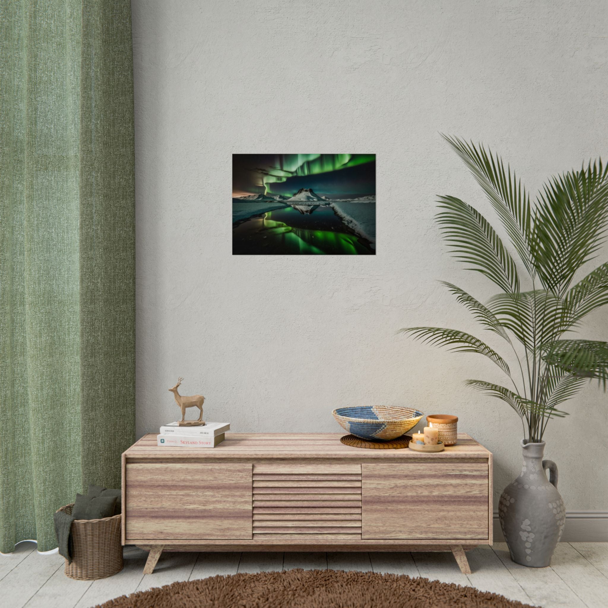 Aurora Borealis Poster Wall Art Print, Scenery Northern Lights,  Home Decor, Starry Night Photography, Housewarming Gifts