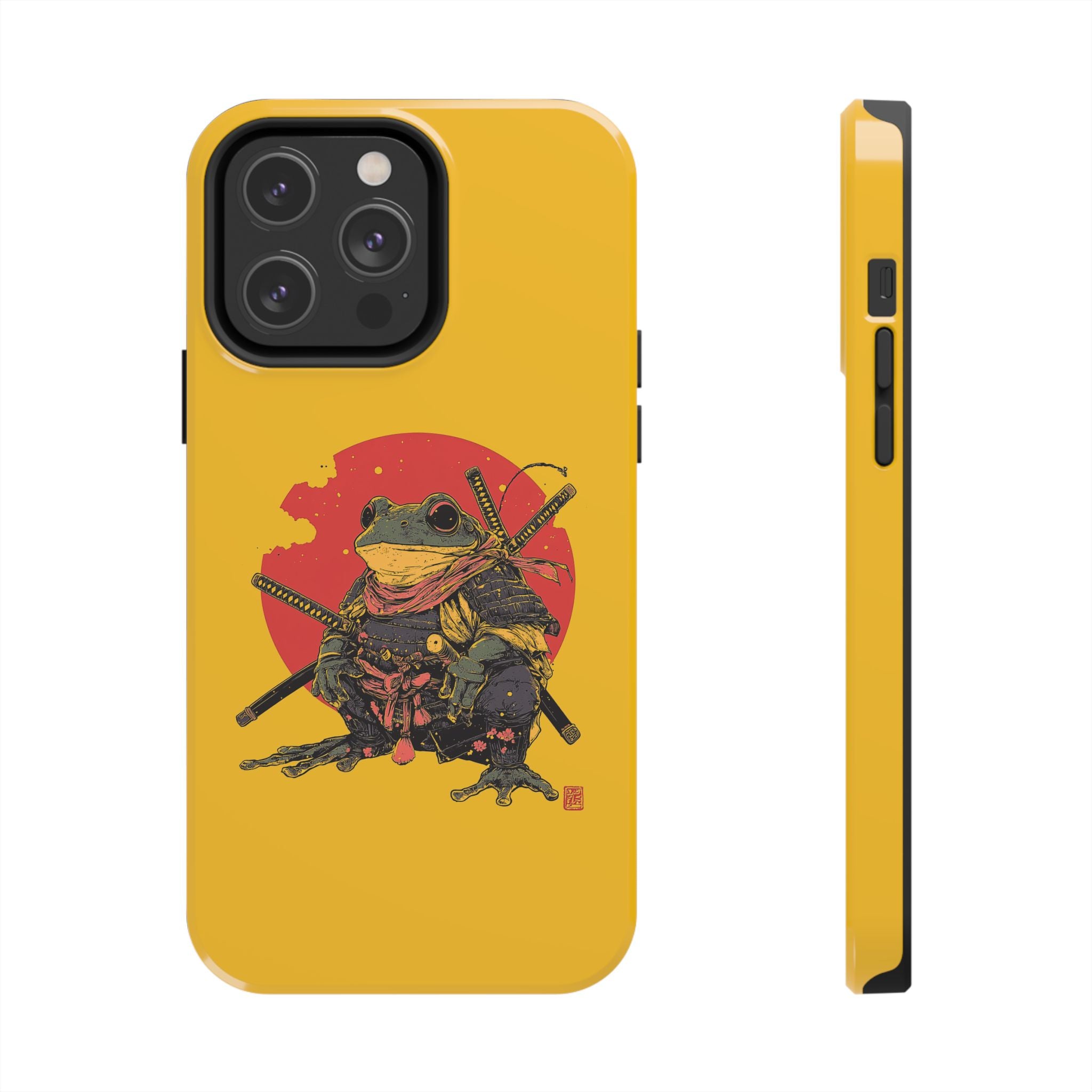 retro-vintage-ninja-frog-iphone-tough-case-red-sun-japanese-samurai-frog-design-ninja-warrior-yellow-iphone-hard-cover