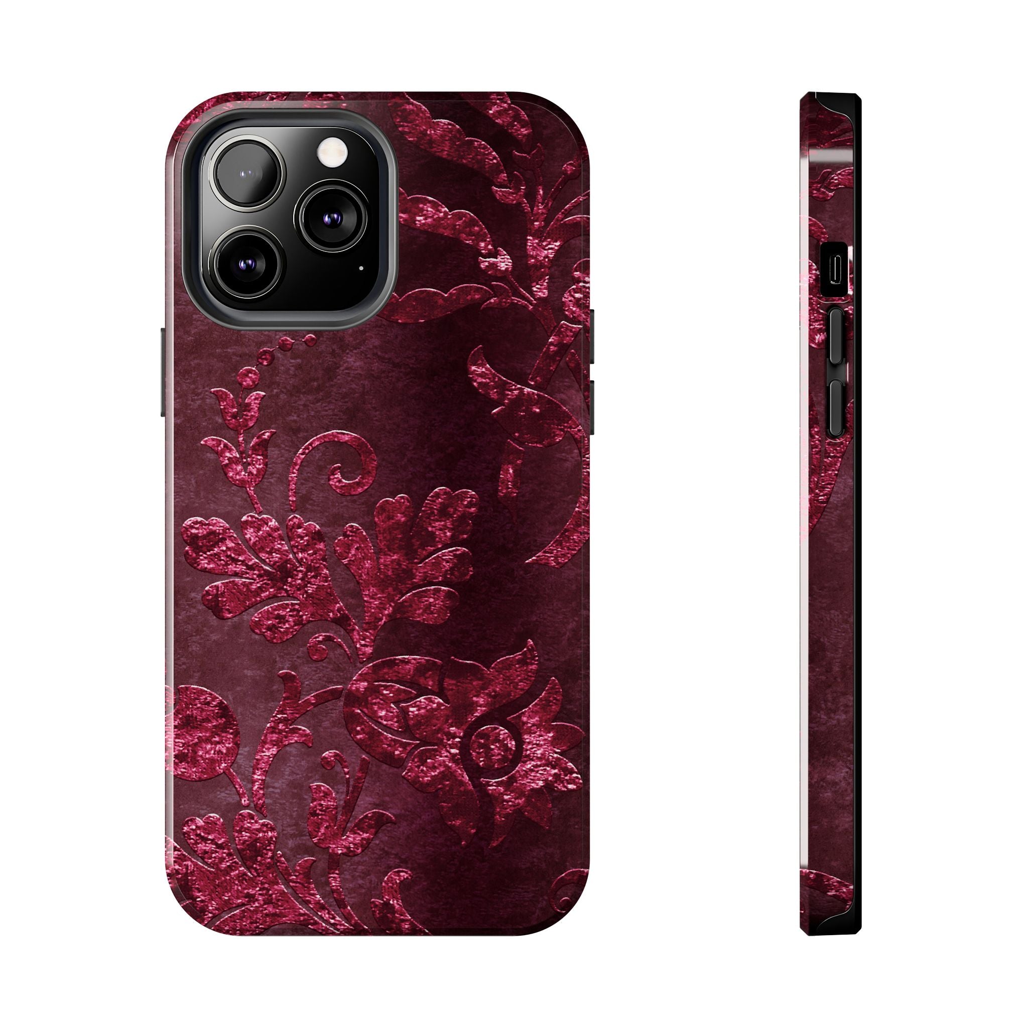 embossed-burgundy-velvet-tough-iphone-case-protective-iphone-cover-heavy-duty-iphone-case-rugged-phone-case-durable-smartphon