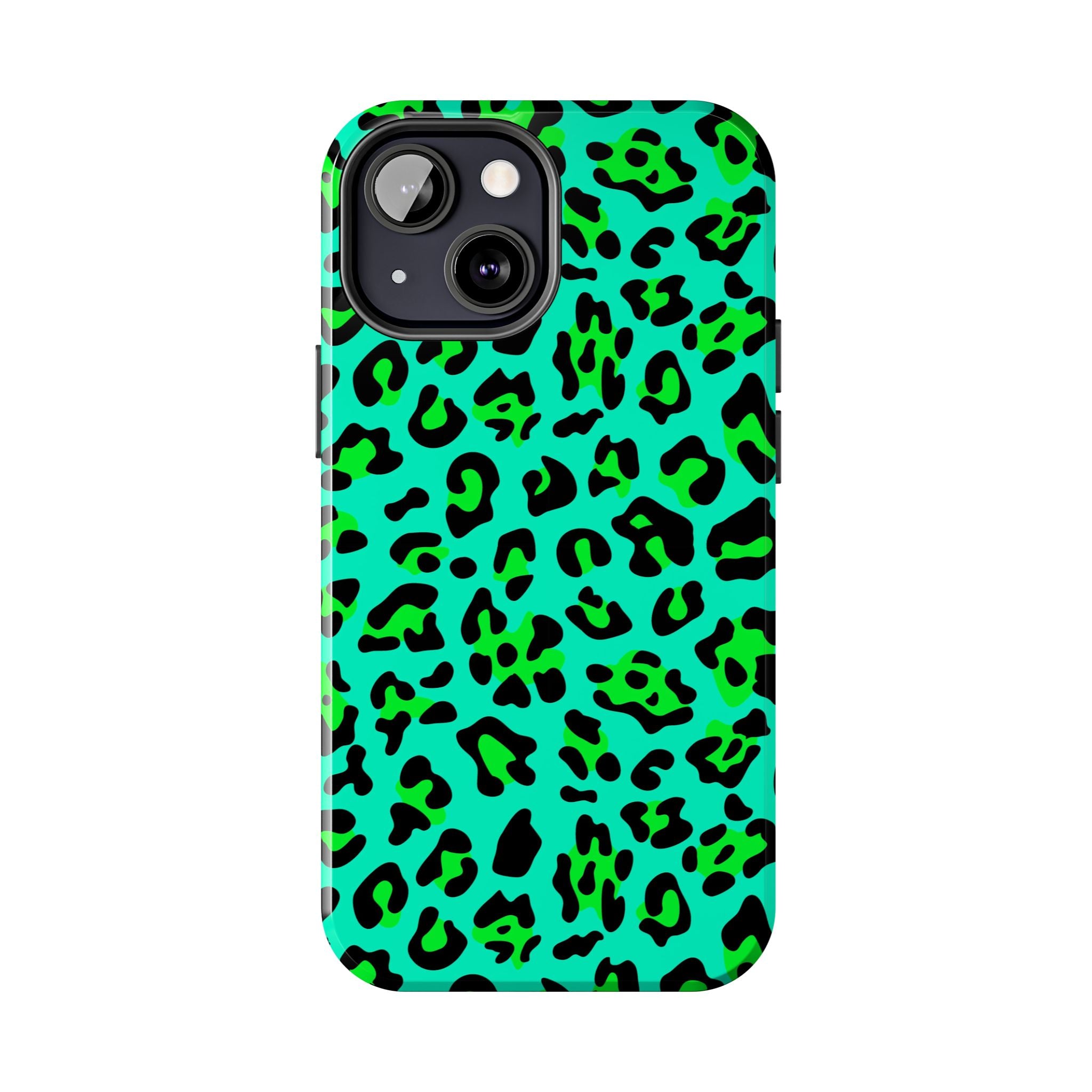 neon-green-teal-leopard-iphone-tough-case-stylish-phone-cover-protective-cellphone-case-trendy-smartphone-accessory-gift-for-