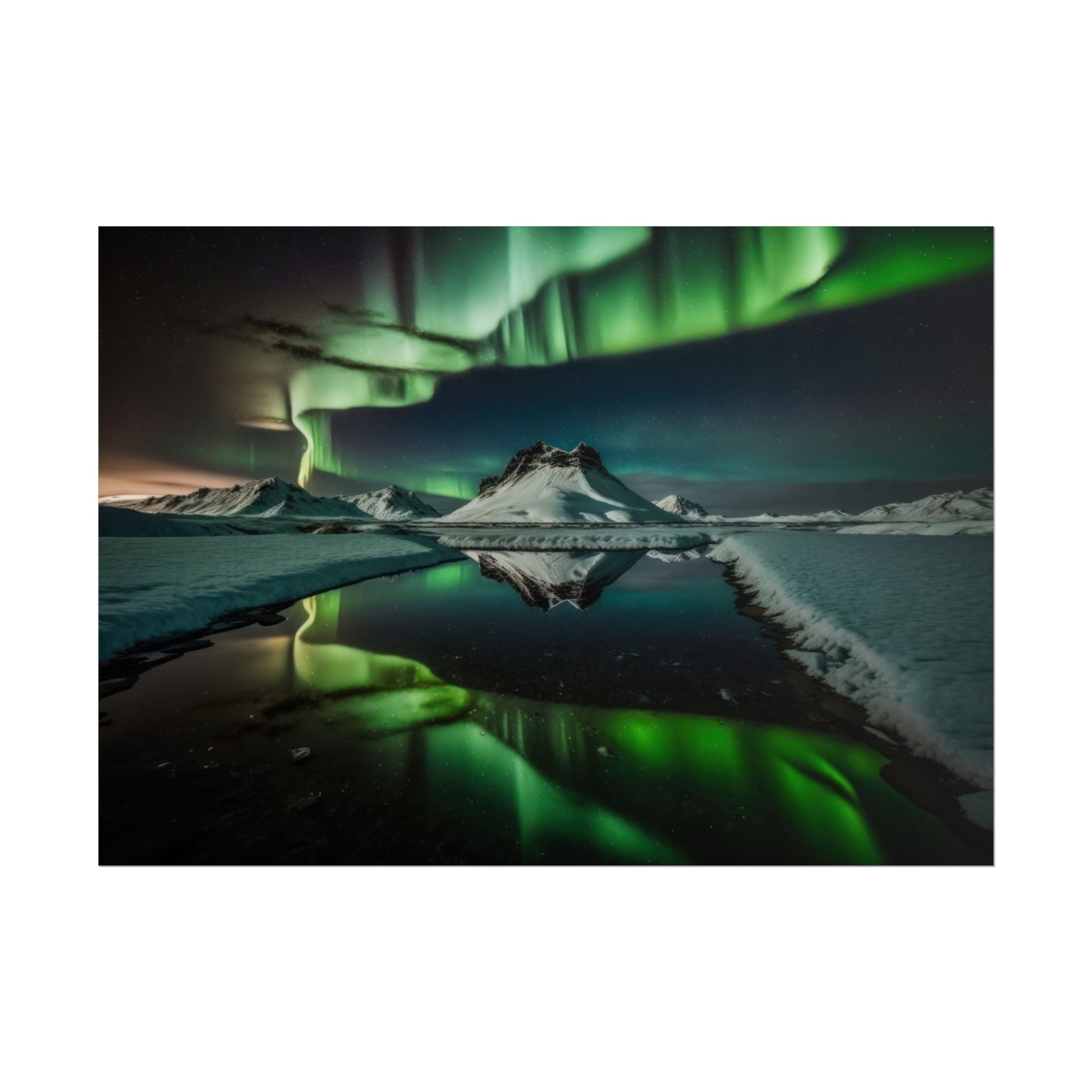 Aurora Borealis Poster Wall Art Print, Scenery Northern Lights,  Home Decor, Starry Night Photography, Housewarming Gifts