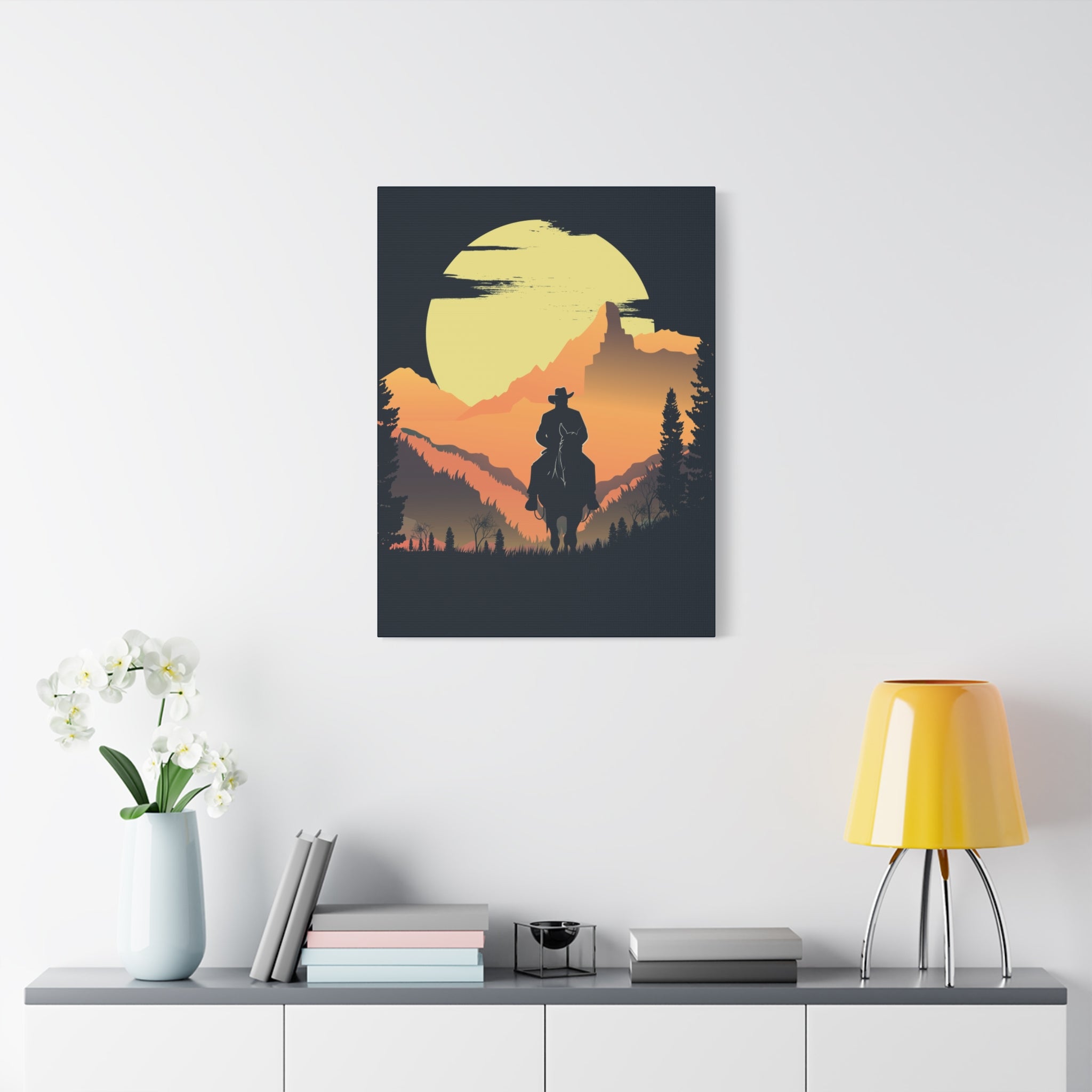 canvas-wall-art-cowboy-western-wall-decor-matte-stretched-print-rustic-southwestern-home-decoration-texas-desert-landscape