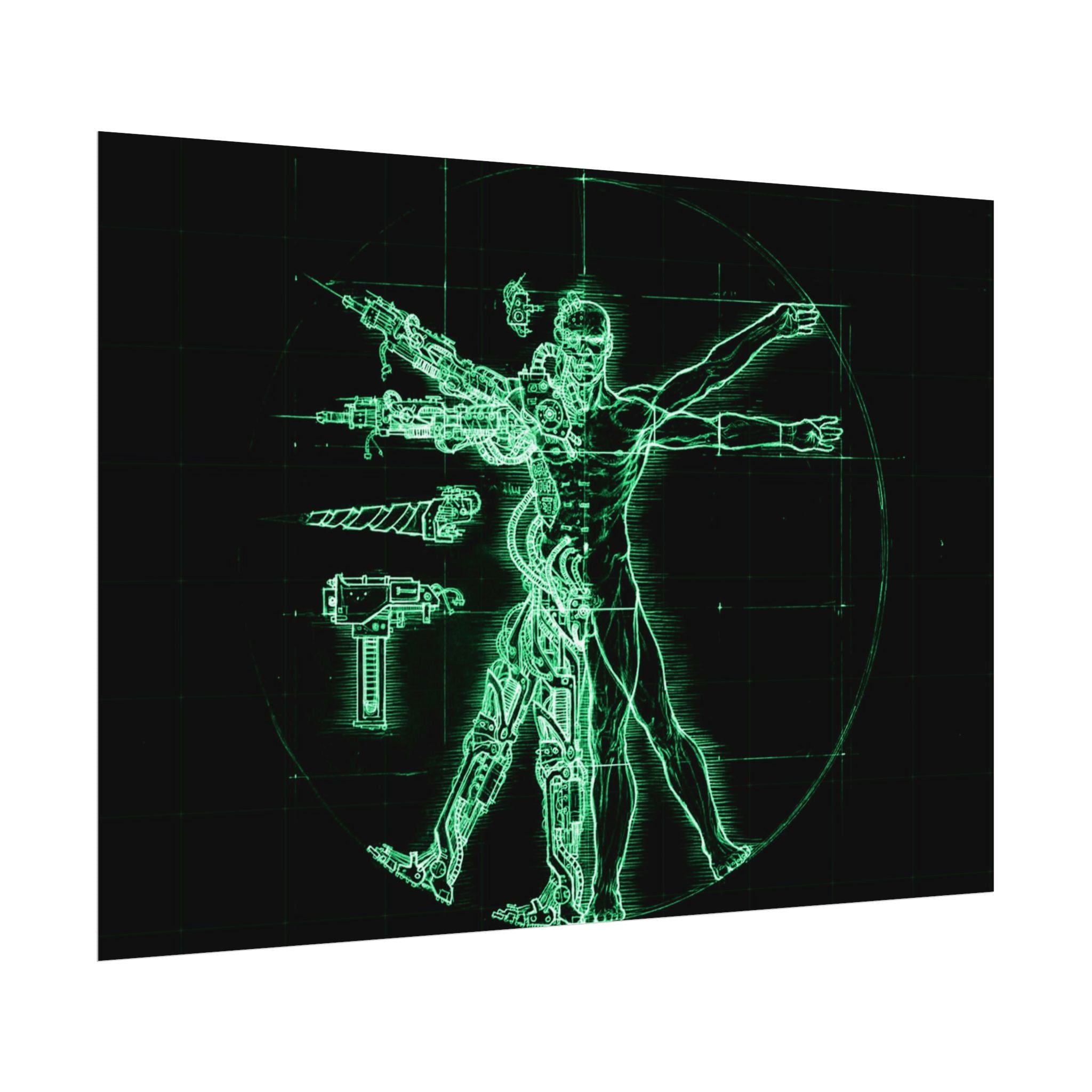 Warhammer 40K Vitruvian Man Poster Print — Rolled Wall Art for Gamers & Collectors, Space Marine Wall Art, Gaming Room Decor