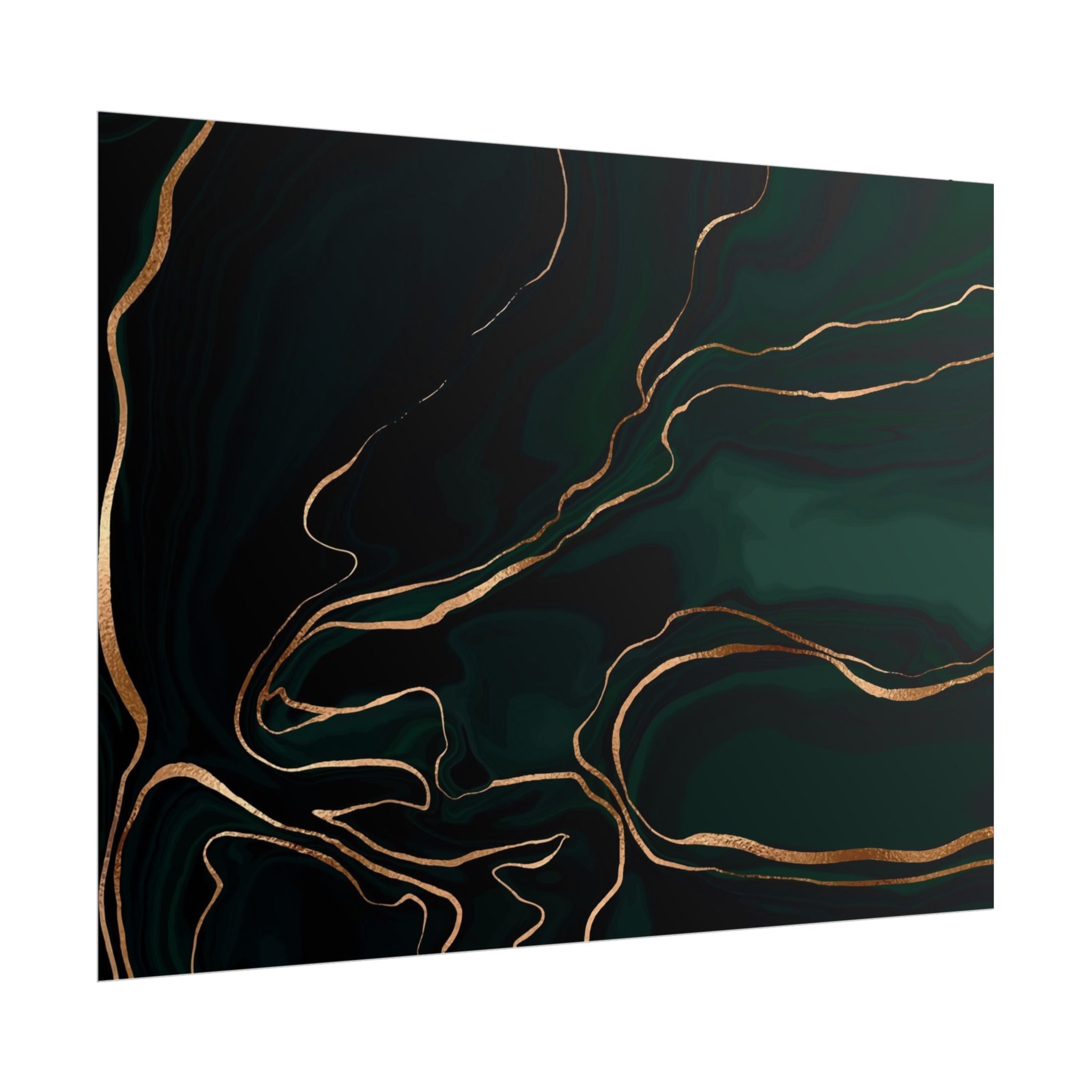 Abstract Green Gold Poster Print - Wall Art, Home Decor, Office Decor, Green Canvas Bedroom, Modern Art, Green Print