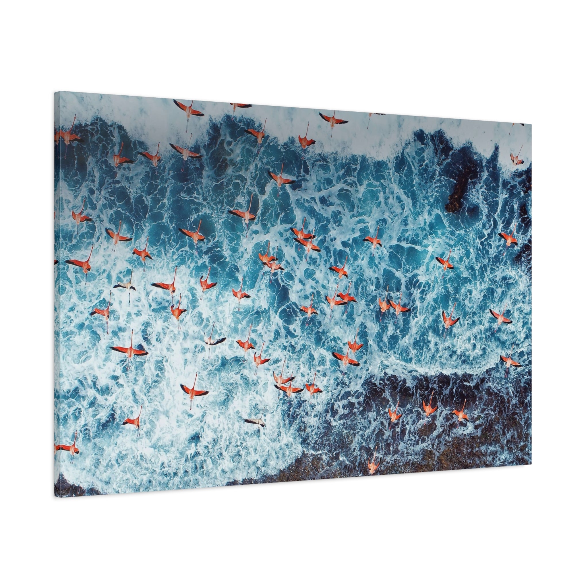 pink-flamingo-birds-canvas-wall-art-ocean-landscape-print-matte-stretched-home-decor-tropical-beach-painting-animal-wall-deco