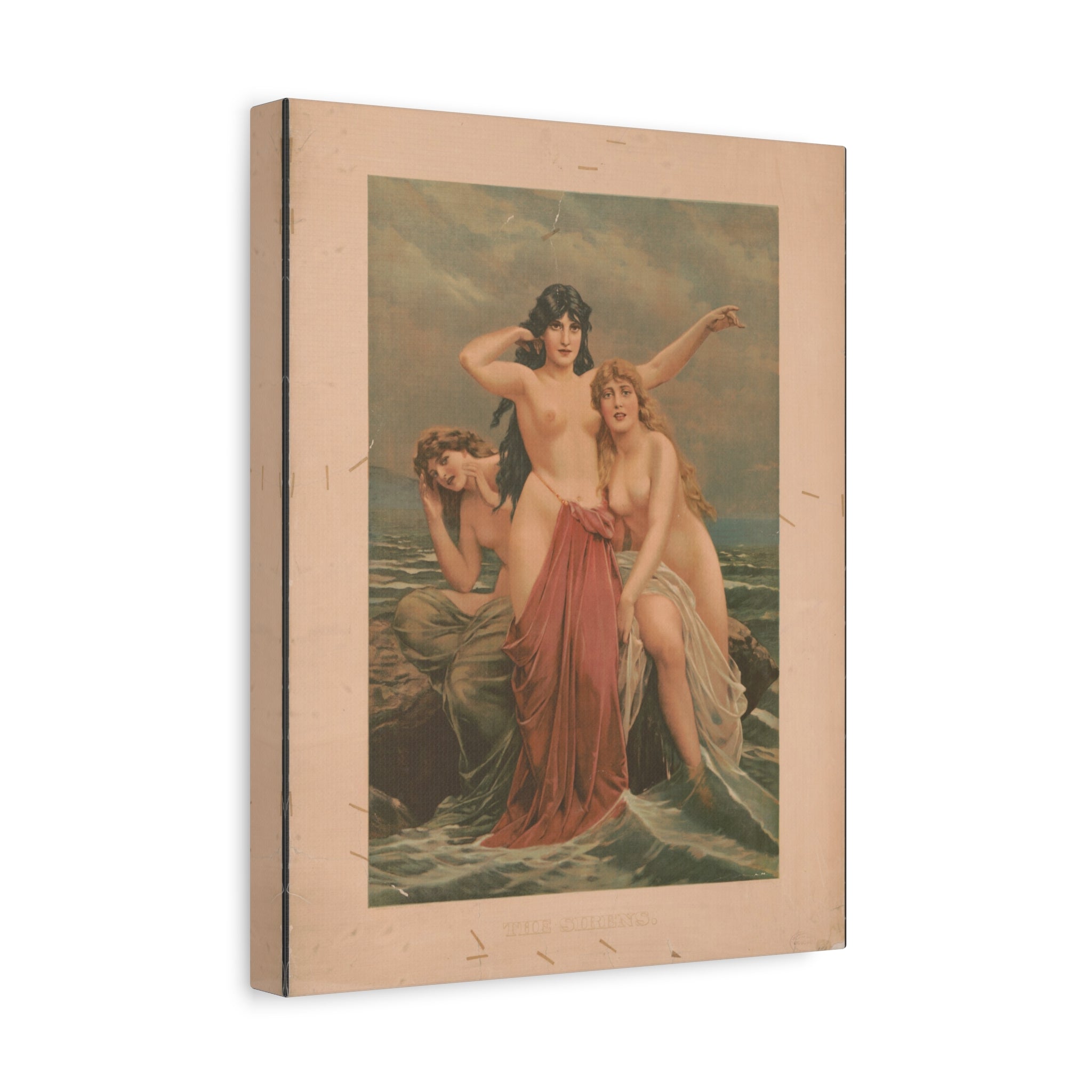 canvas-print-the-sirens-vintage-poster-woman-illustration-wall-decor-mythology-art-retro-sirens-picture-gift-for-mythology-lo