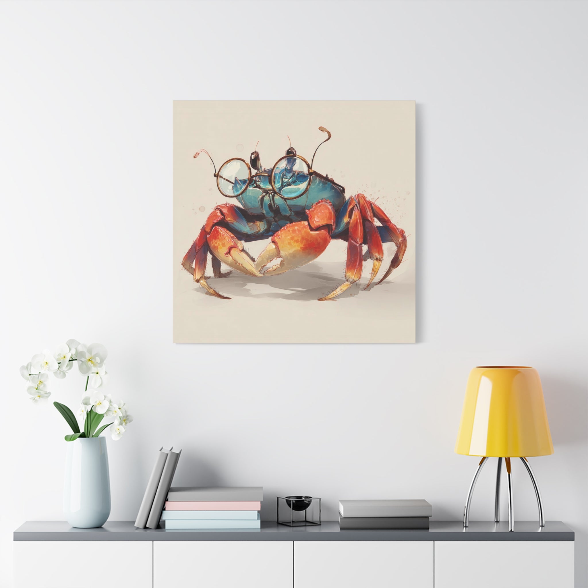 whimsical-geek-crab-art-canvas-quirky-home-decor-for-beach-lovers-canvas-wall-art