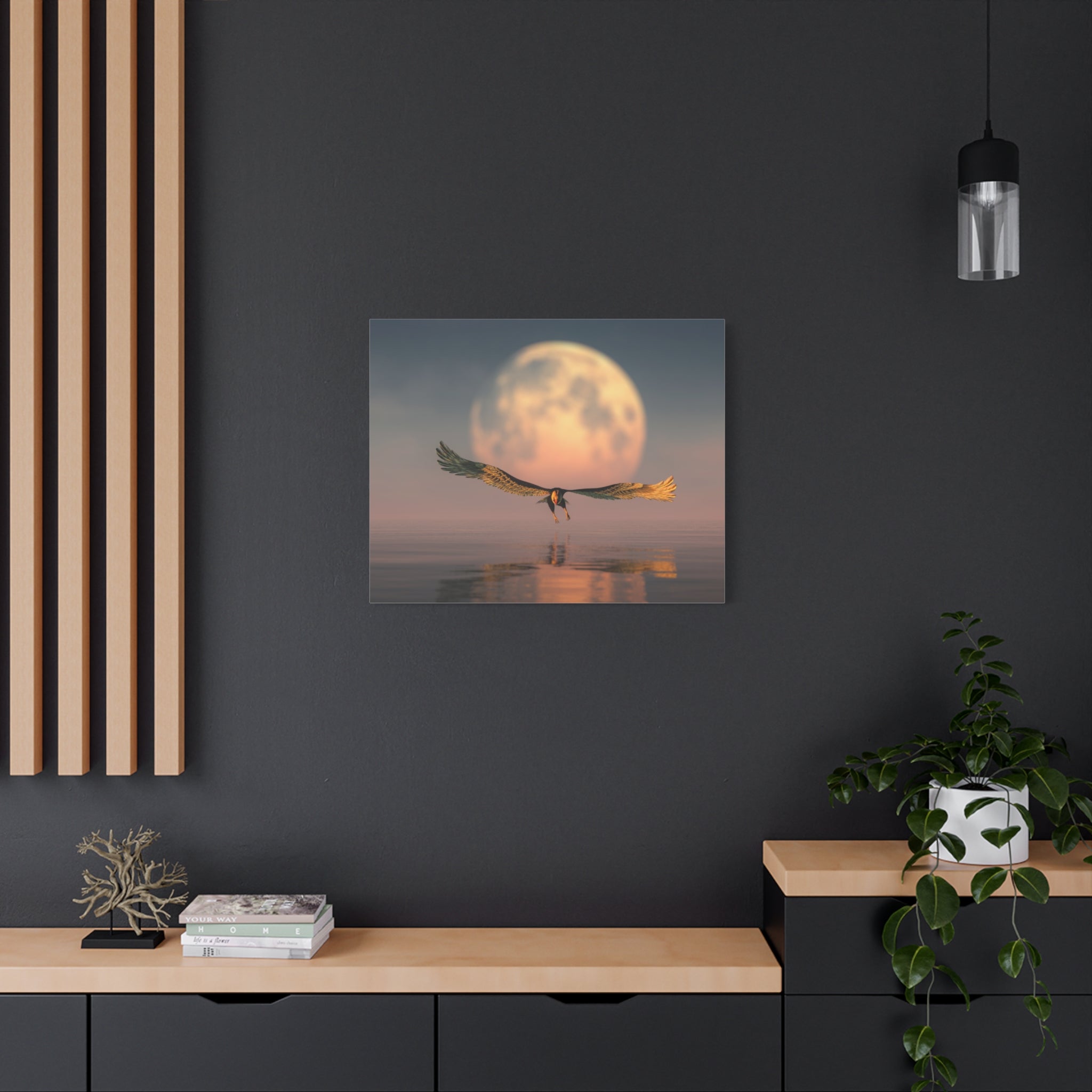 canvas-print-eagle-moon-illustration-living-room-wall-decor-stretched-matte-canvas-art-home-decor-wildlife-painting-wall-hang