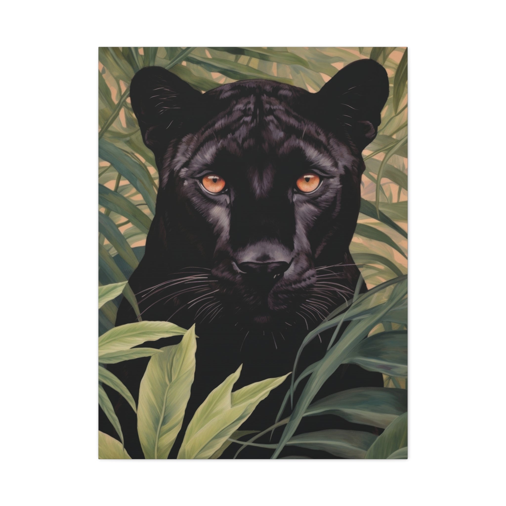 canvas-wall-art-black-panther-in-jungle-african-animal-decor-print-matte-stretched-canvas-wall-hanging-wildlife-theme