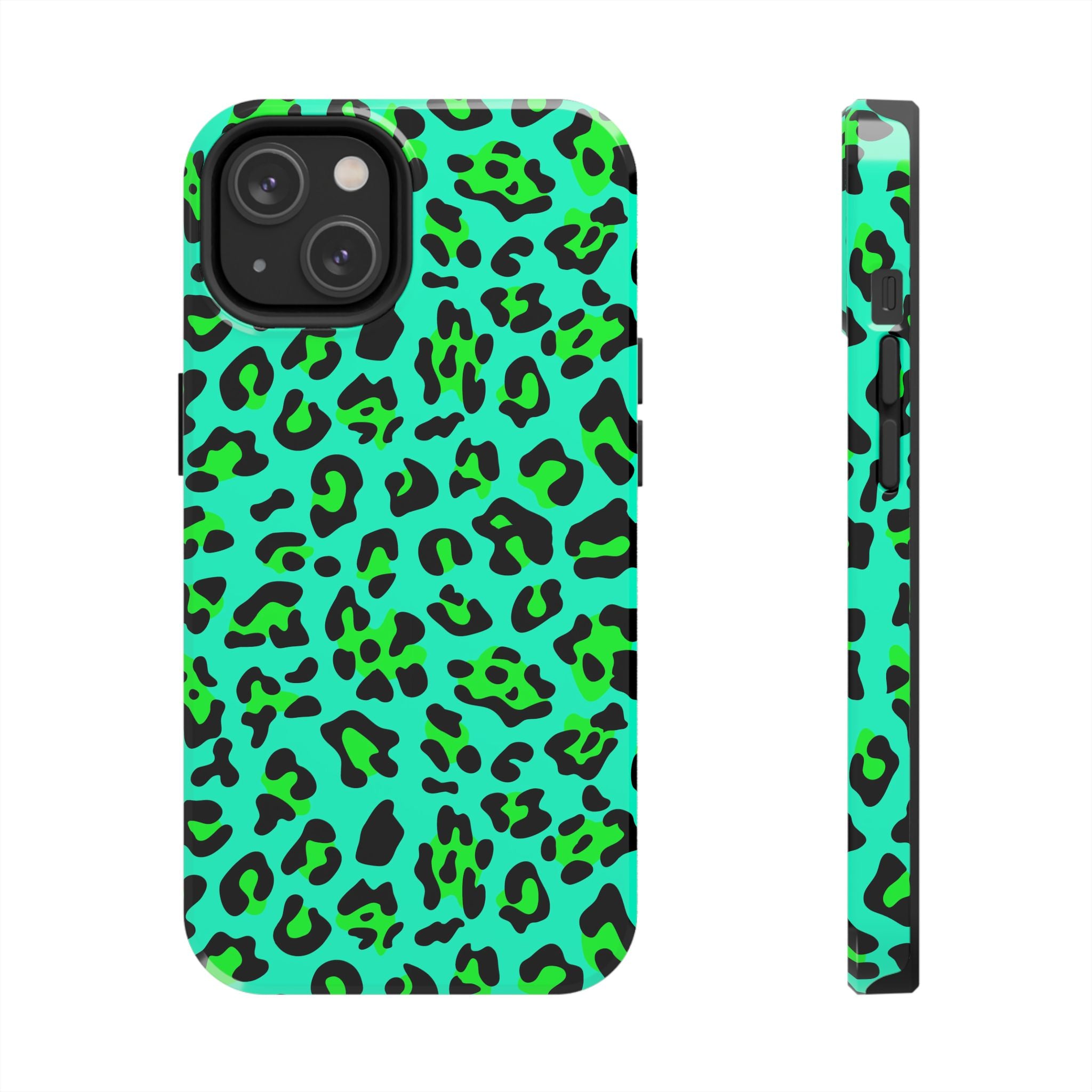 neon-green-teal-leopard-iphone-tough-case-stylish-phone-cover-protective-cellphone-case-trendy-smartphone-accessory-gift-for-