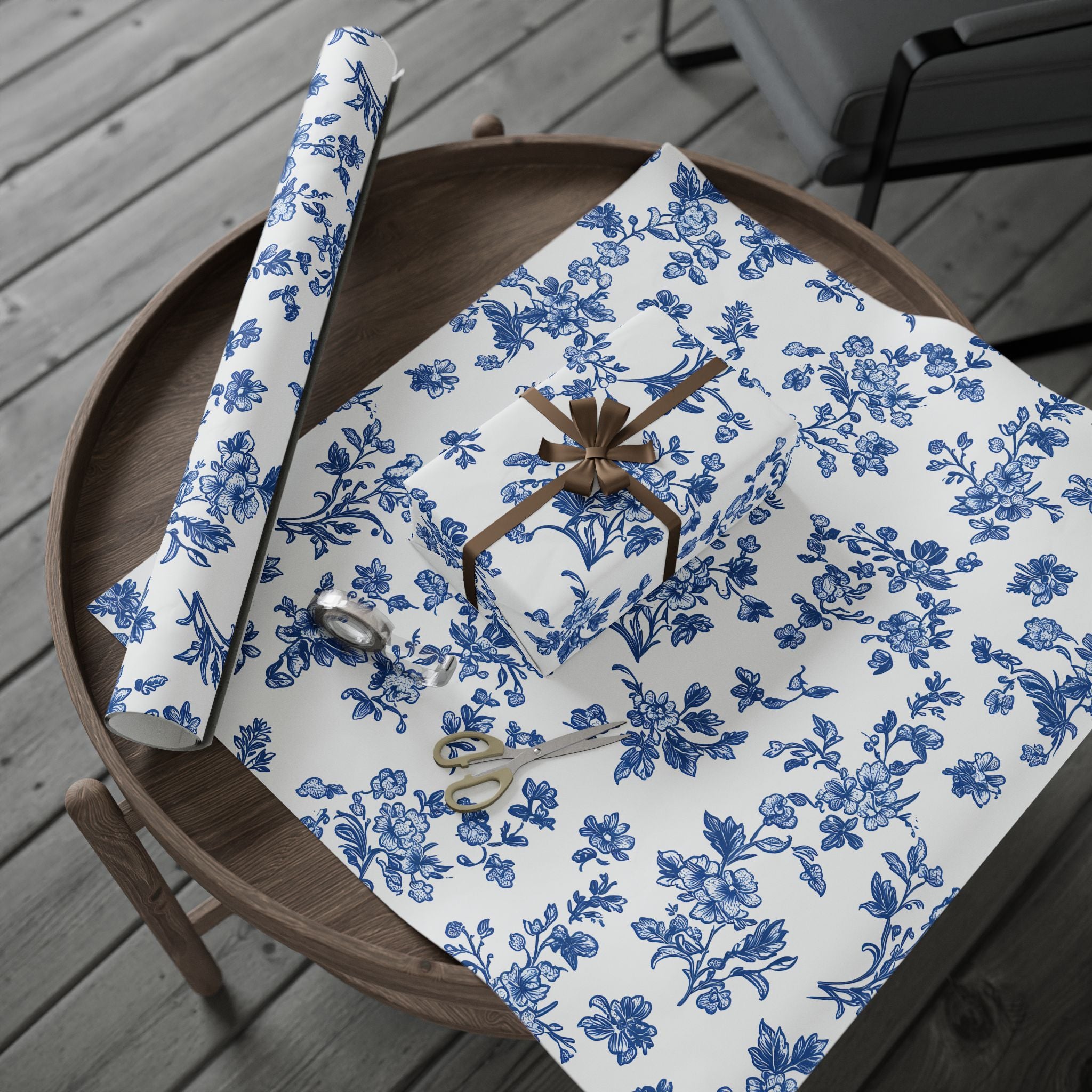 wrapping-papers-blue-french-toile-floral-elegant-gift-wrap-holiday-gift-wrap-birthday-wrapping-paper-wedding-gift-wrap-christ