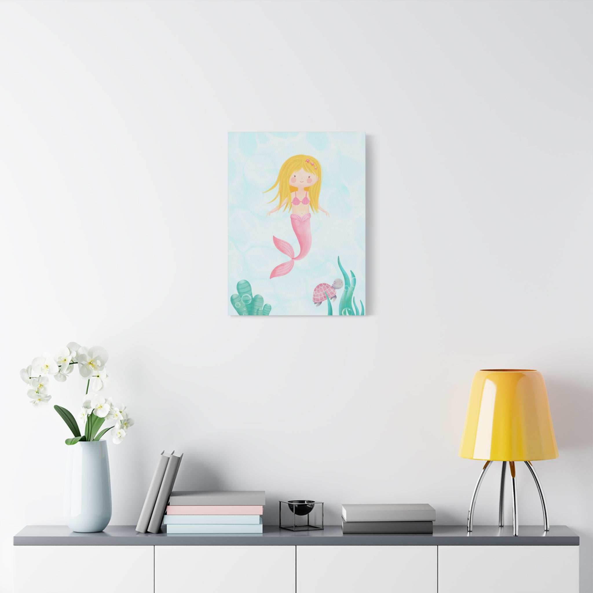 canvas-wall-art-cute-pink-mermaid-nursery-decor-pink-mermaid-print-nursery-art-cute-pink-mermaid-decoration-baby-nursery-merm