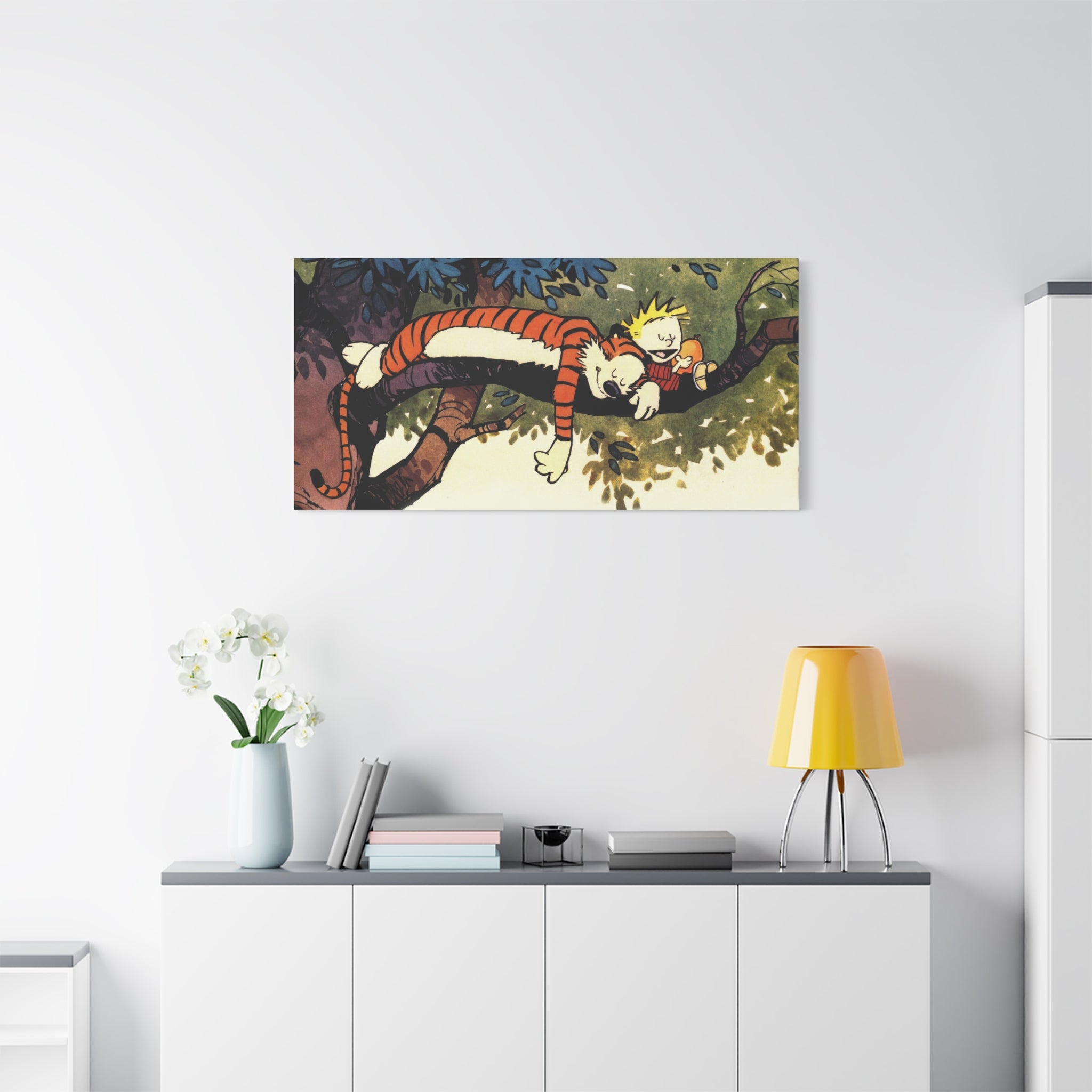 Calvin and Hobbes Canvas Wall Art - Nostalgic Comic Book Poster for Kids Room & Nursery Room Decor - Adventure Theme Print