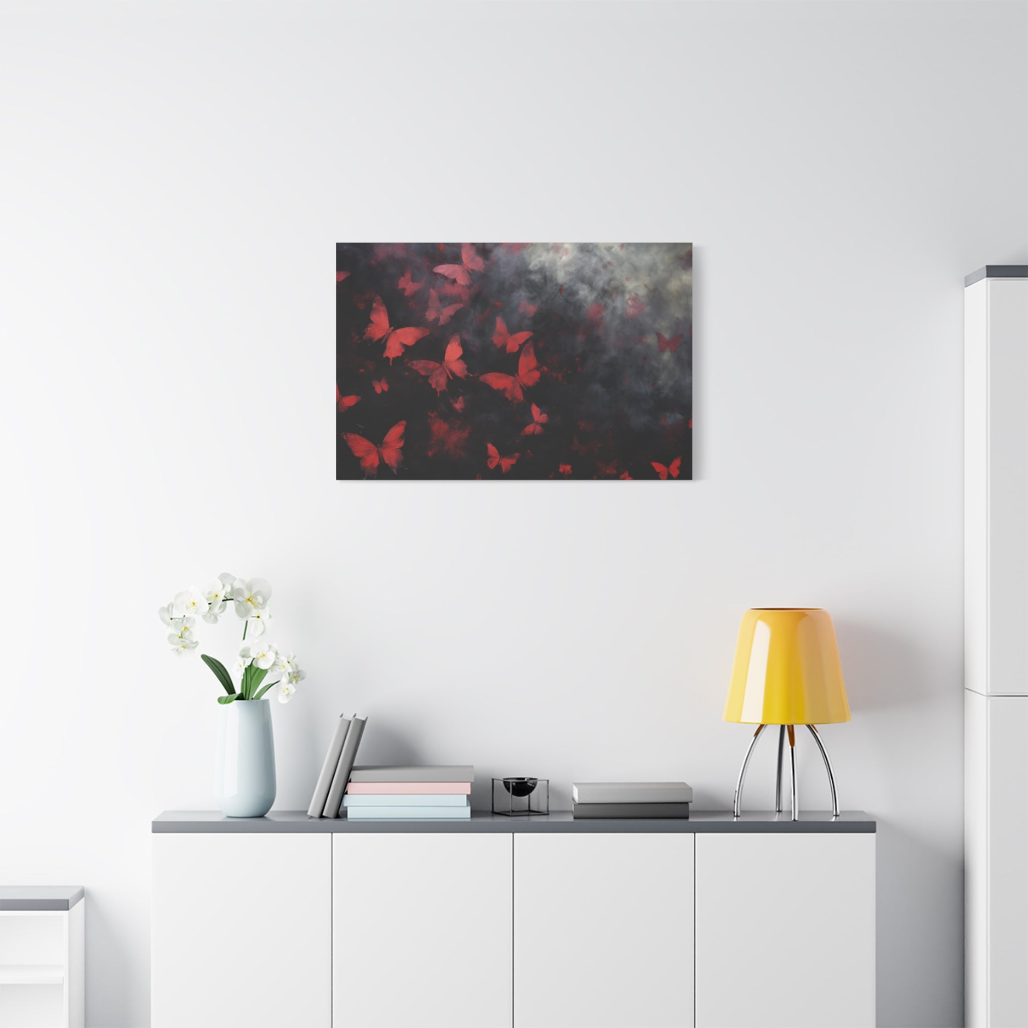 canvas-print-red-butterfly-brush-strokes-elegant-living-room-decor-housewarming-gift-canvas-wall-art-abstract-paintings