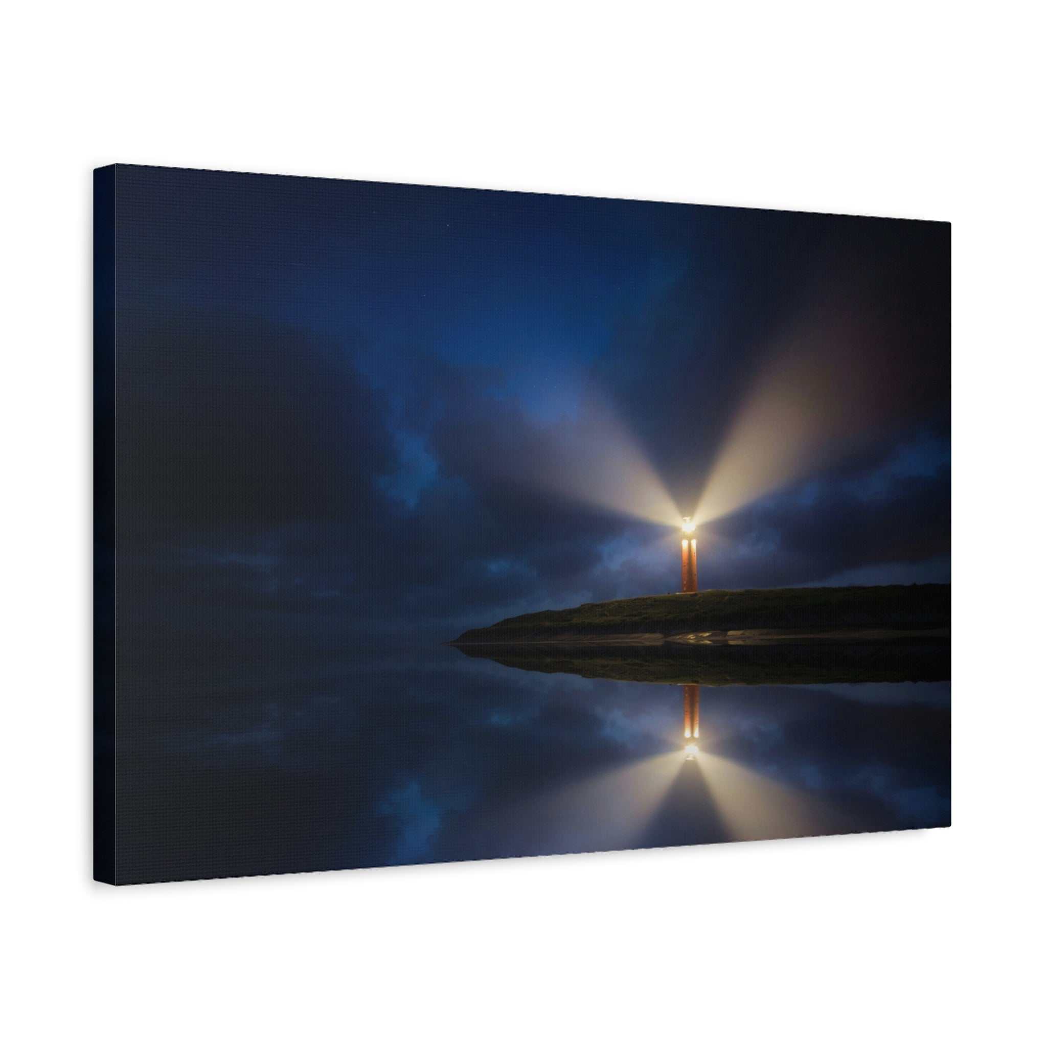 canvas-print-lighthouse-on-rock-matte-canvas-stretched-1-25-inch-coastal-wall-art-nautical-decor-beach-house-decoration-seasi