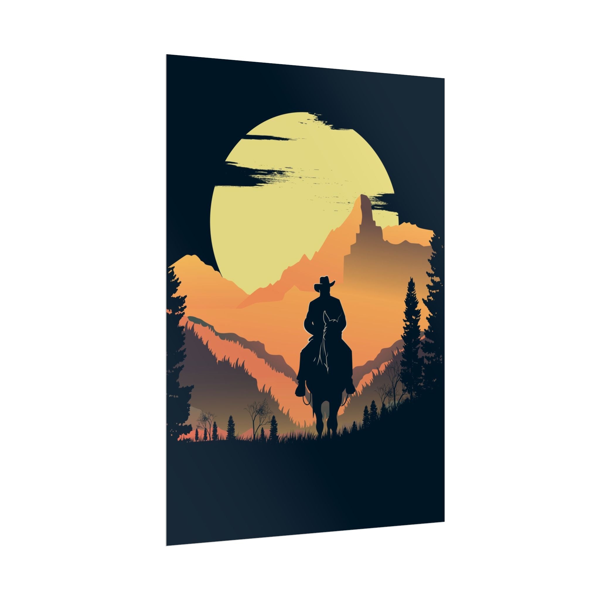 cowboy-western-poster-wall-decor-poster-print-rustic-southwestern-home-decoration-texas-desert-landscape-farmhouse-decor