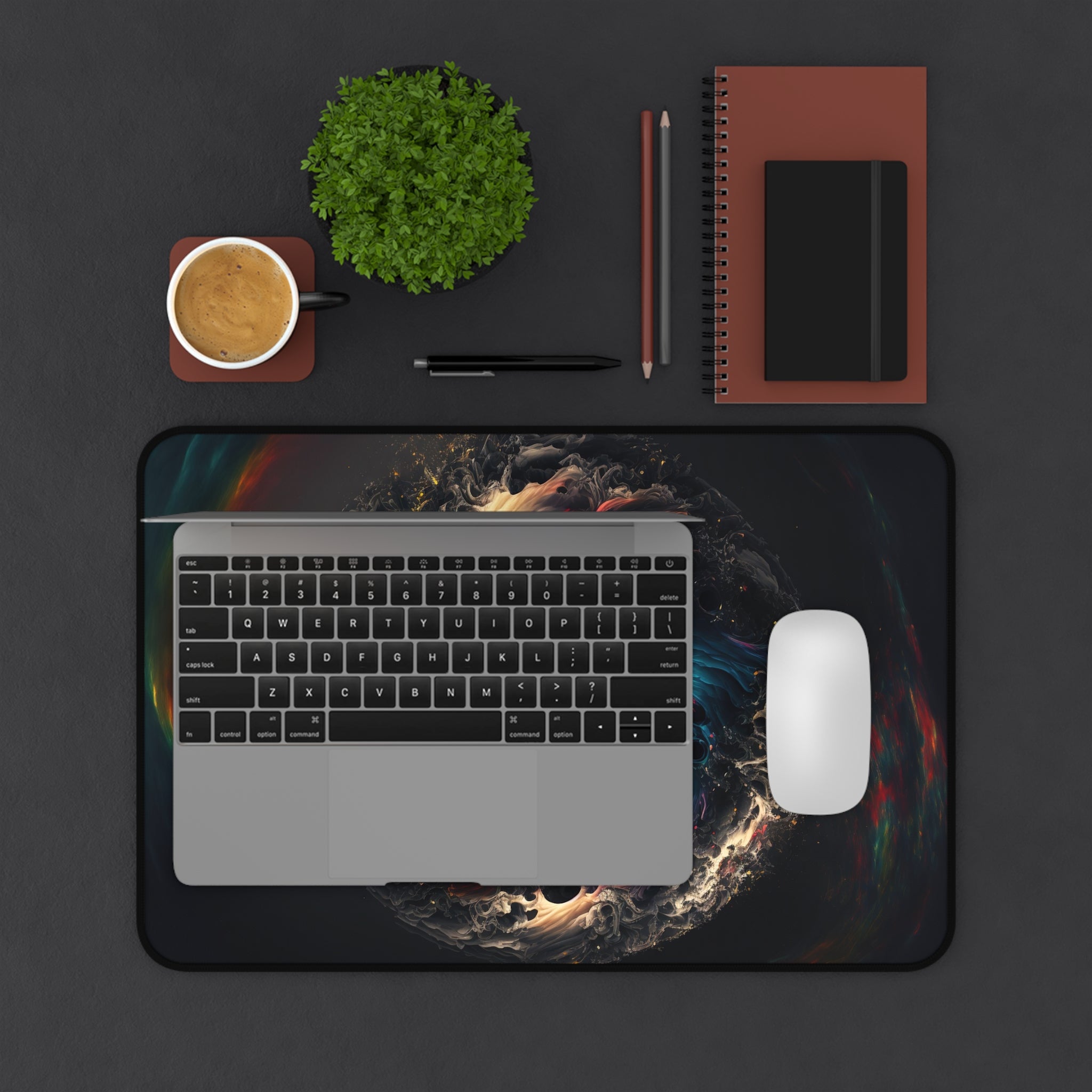 Colorful Abstract Eye Desk Pad, Galaxy Blackhole Mouse Pad, Office Desk Accessories, Unique Desk Mat