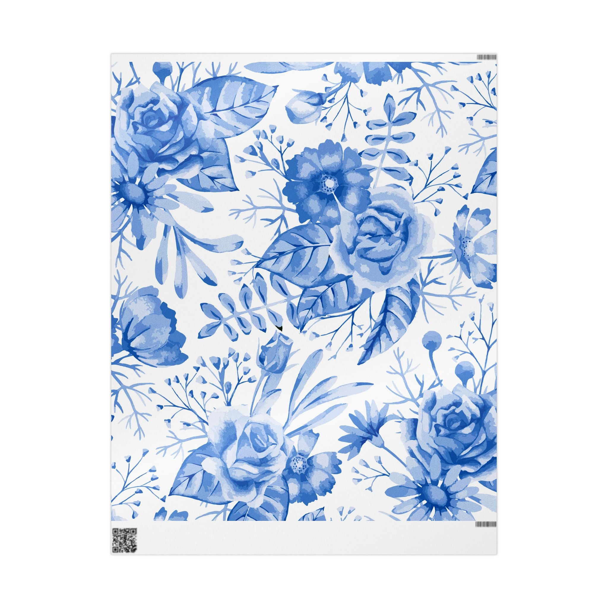 blue-floral-watercolor-pattern-gift-wrapping-30-72-wrapping-papers-art-craft-supplies-packaging-holiday-gift-wrap-decorative-