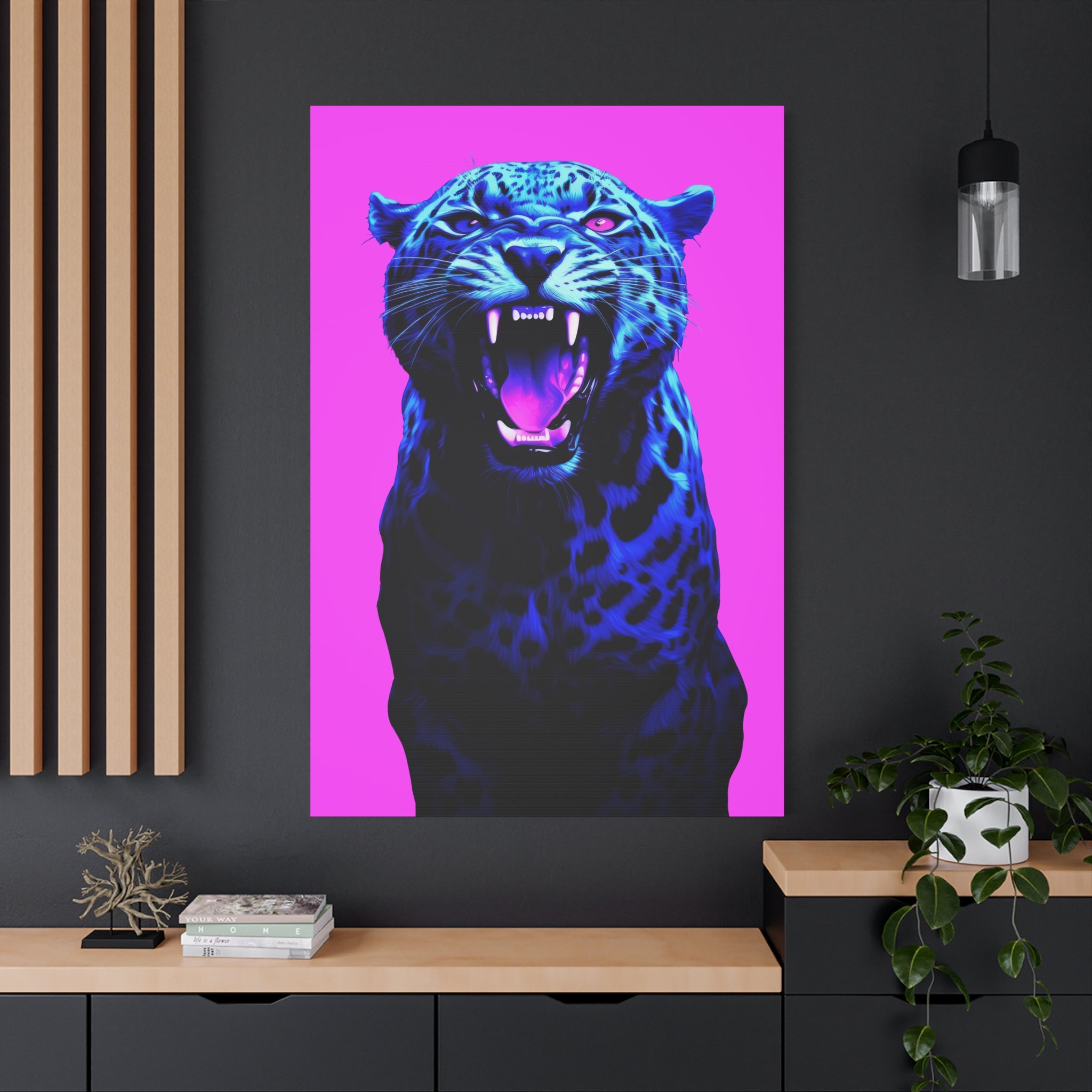 canvas-print-neon-leopard-wall-art-vaporwave-home-decor-stretched-matte-canvas-living-room-decor