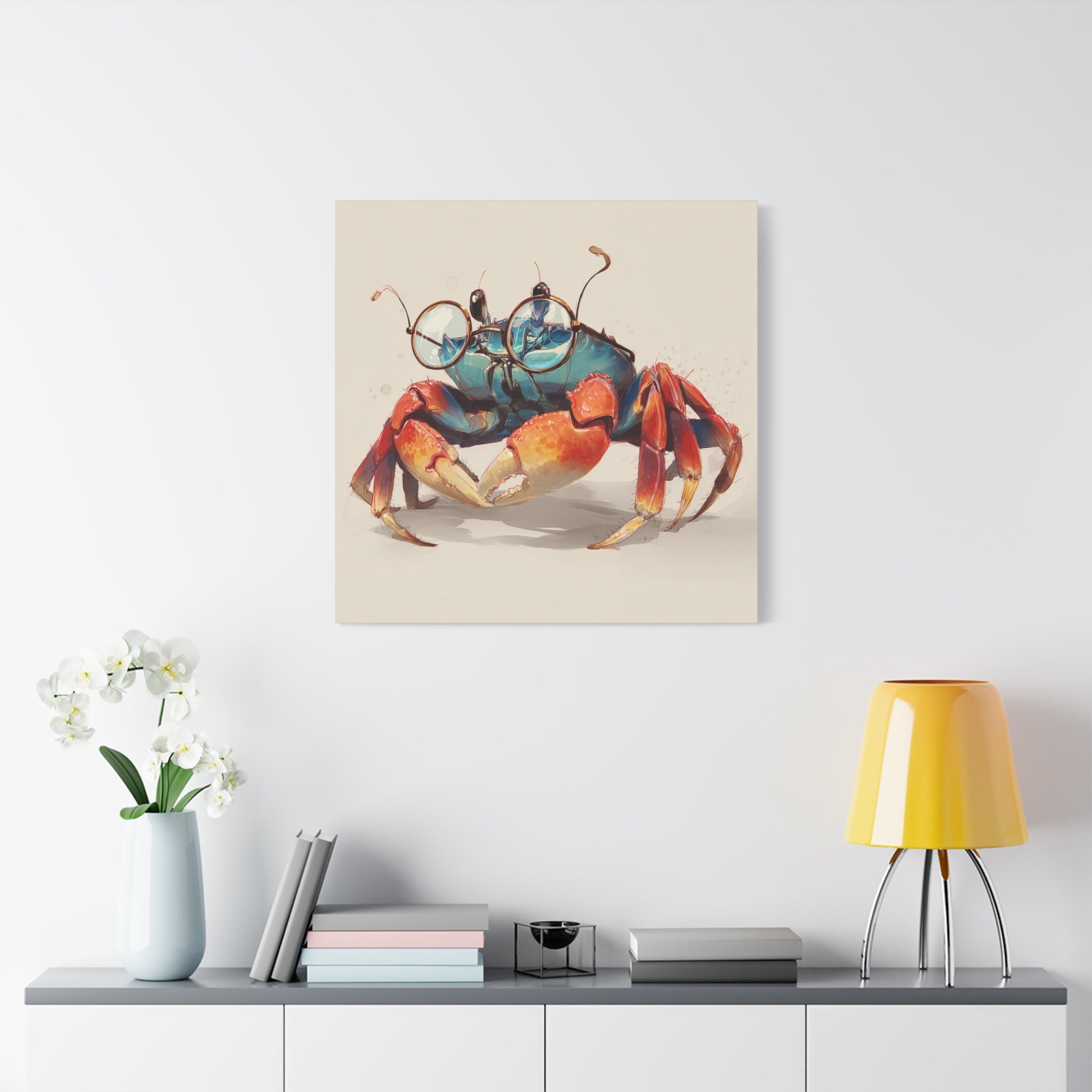 whimsical-geek-crab-art-canvas-quirky-home-decor-for-beach-lovers-canvas-wall-art