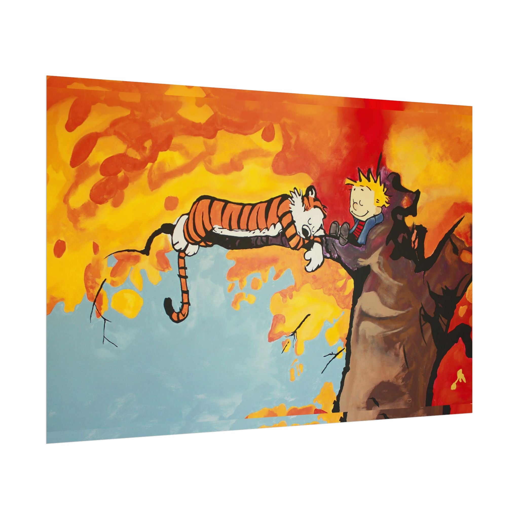 Calvin and Hobbes Art Poster - Nostalgic Cartoon Wall Decor - Unique Birthday Gift for Fans - Timeless Comic Book Design