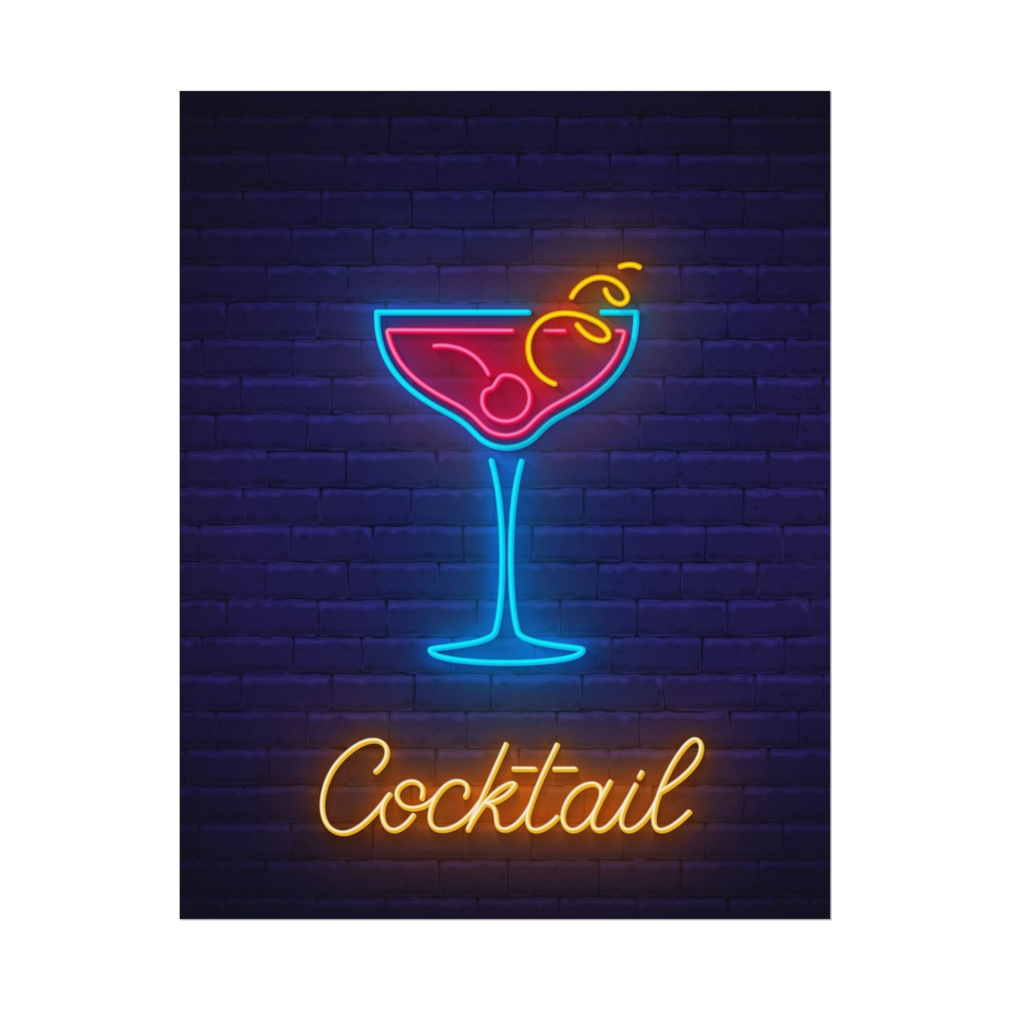 cocktail-neon-martini-poster-wall-art-decor-large-poster-artwork-cocktail-print-bar-decor-kitchen-wall-art