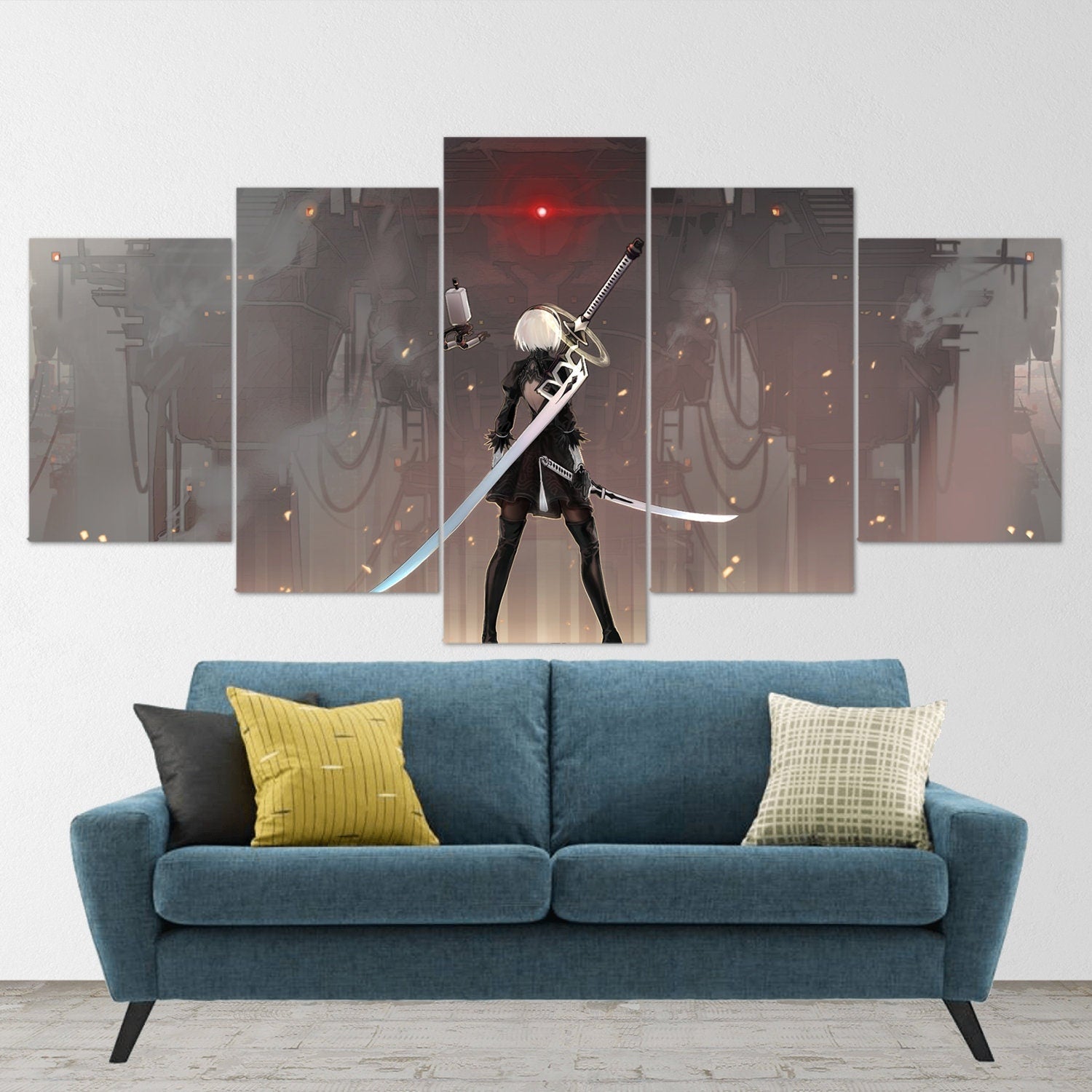 nier-automata-5-piece-canvas-wall-art-nier-automata-poster-nier-automata-art-nier-automata-print-nier-automata-2b-nier-automa