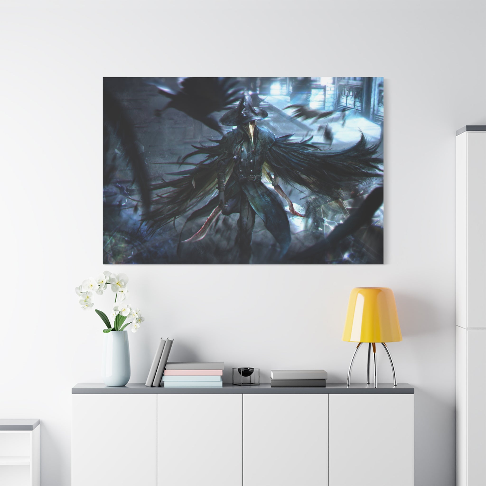 Bloodborne Eileen The Crow Canvas Wall Art, Fantasy Home Wall Decor, Game Wall Art Print, Gothic Art