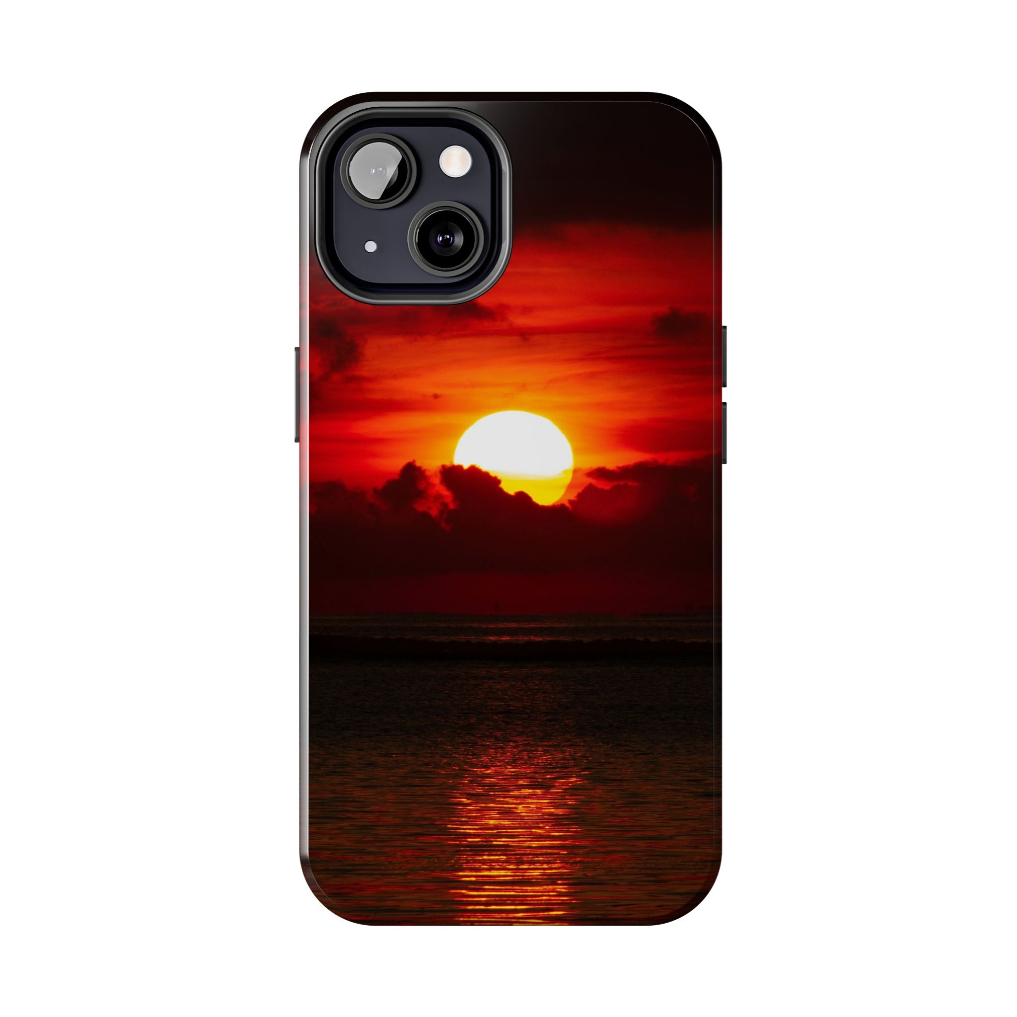 iPhone Tough Case - Red Sunset, Protective Phone Cover, Durable Smartphone Case, Hard Shell Phone Case, Sunset Lover Gift, Red Phone