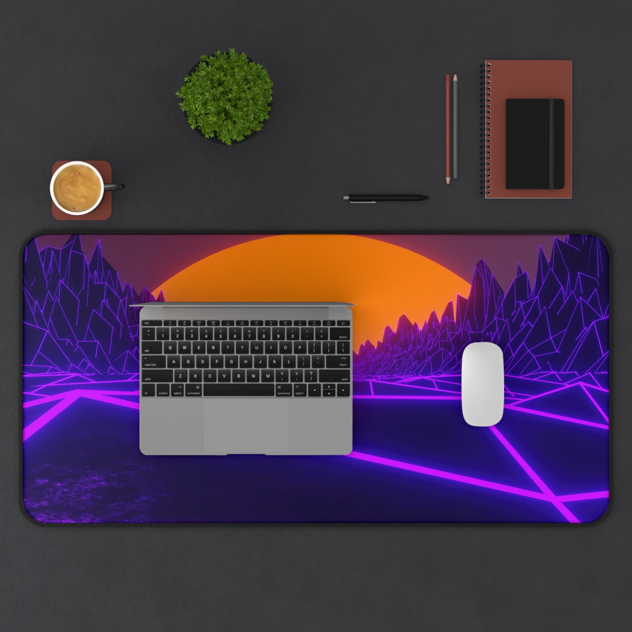 retro-vibrant-vaporwave-mouse-pad-retrowave-desk-mat-neon-synthwave-desk-pad-vaporwave-sun-and-mountains
