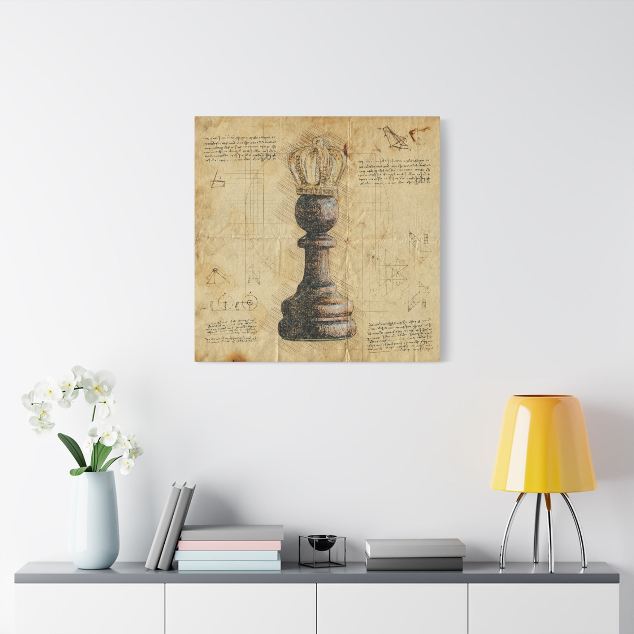 canvas-print-chess-piece-pawn-king-retro-chess-art-home-office-wall-decor-living-room-decor-stretched-matte-canvas-gift-for-c