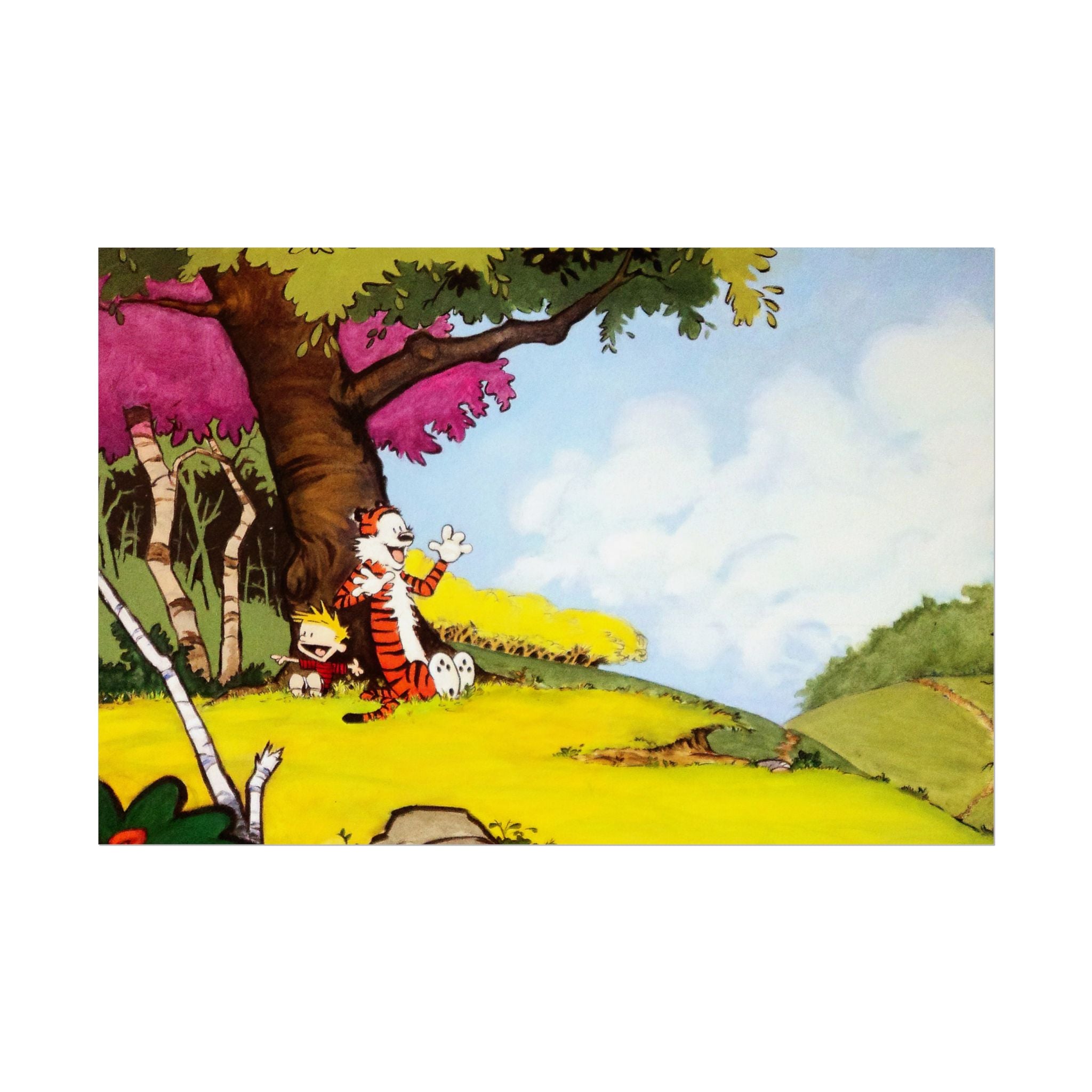Calvin and Hobbes Poster Wall Art - Nostalgic Cartoon Wall Decor - Unique Birthday Gift for Fans - Timeless Comic Book Design