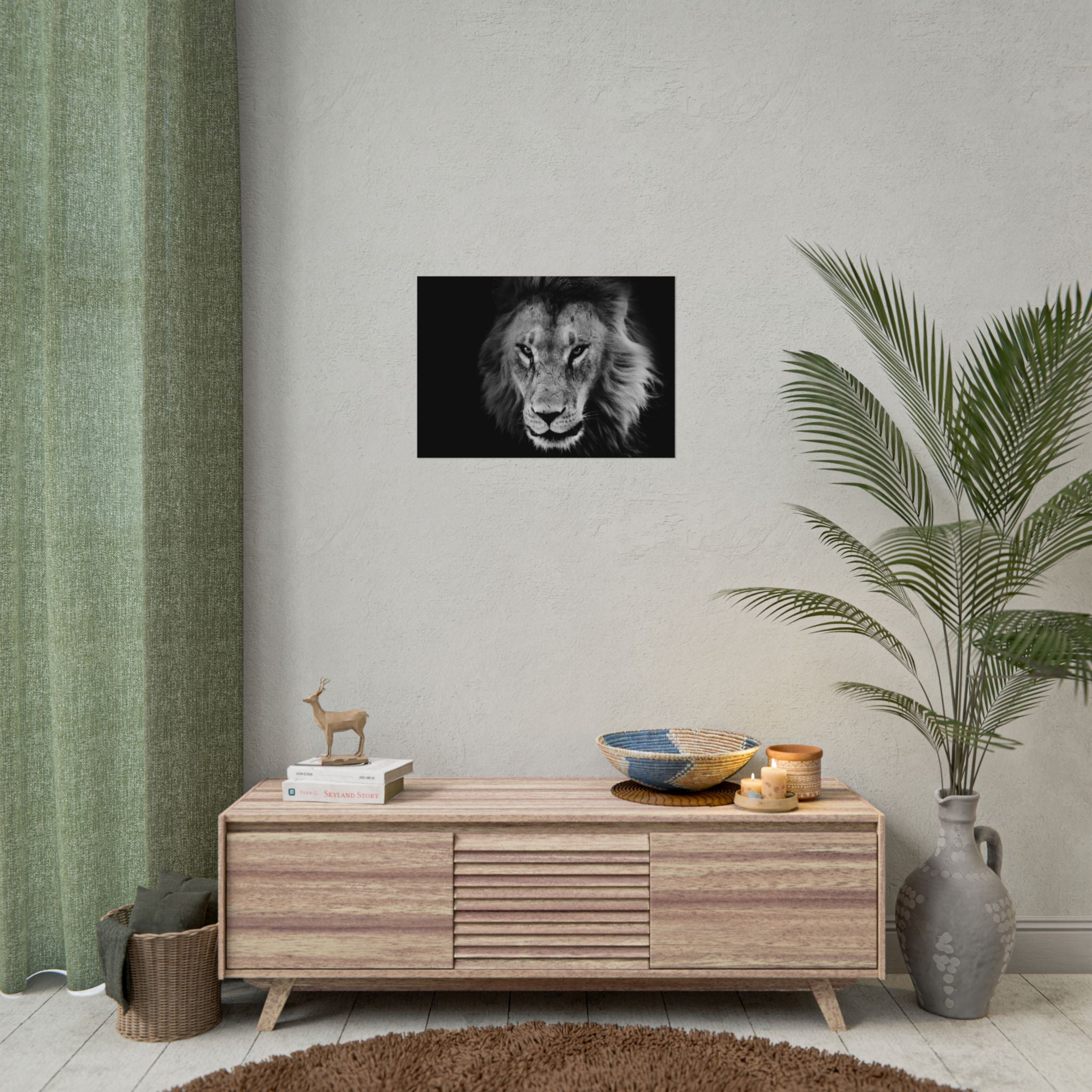 poster-print-lion-wall-art-black-and-white-living-room-decor-monochrome-art-lion-poster-jungle-animal-art-print-wildlife-safa