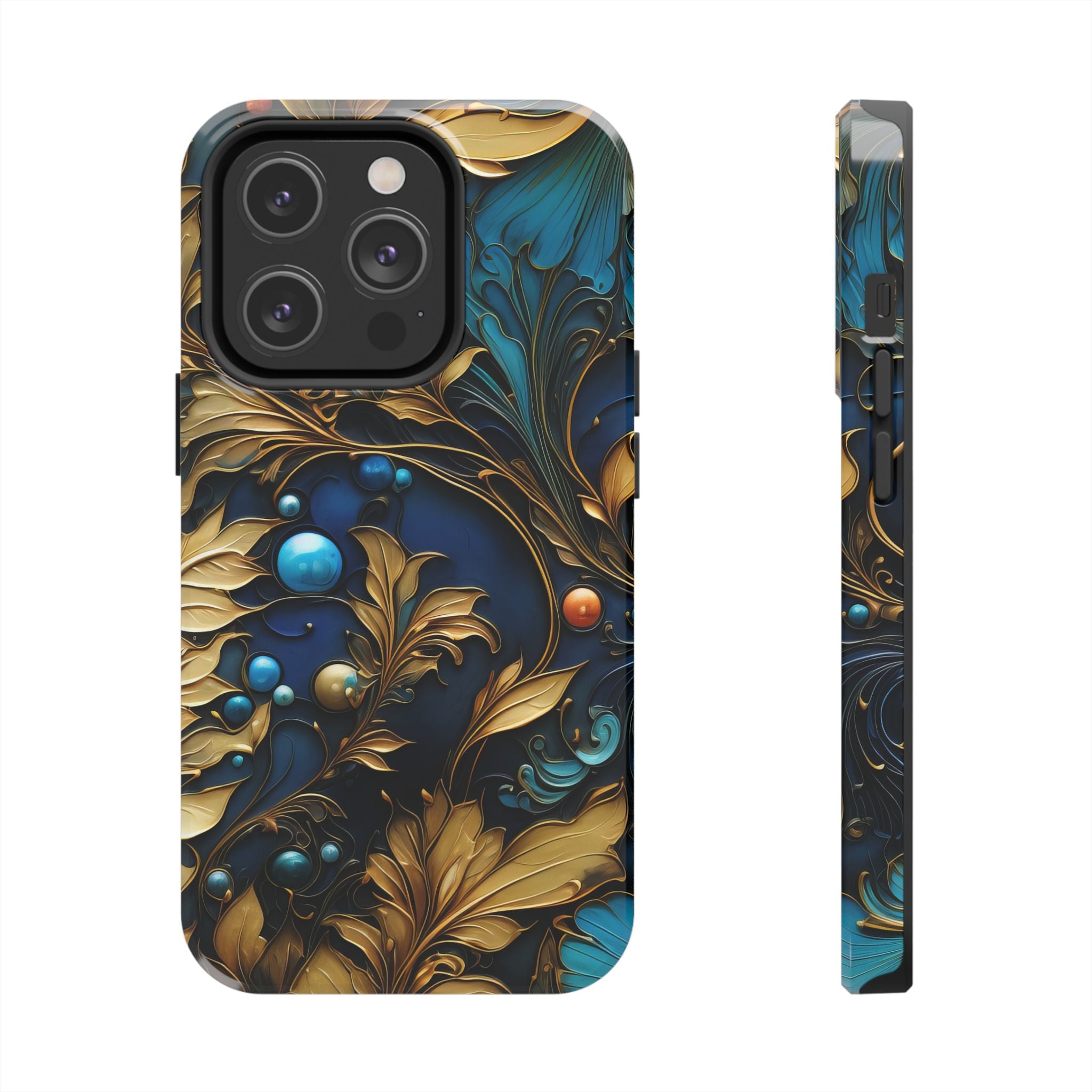 textured-art-nouveau-floral-tough-phone-case-cottagecore-iphone-case-unique-floral-phone-cover-vintage-style-iphone-case-prot