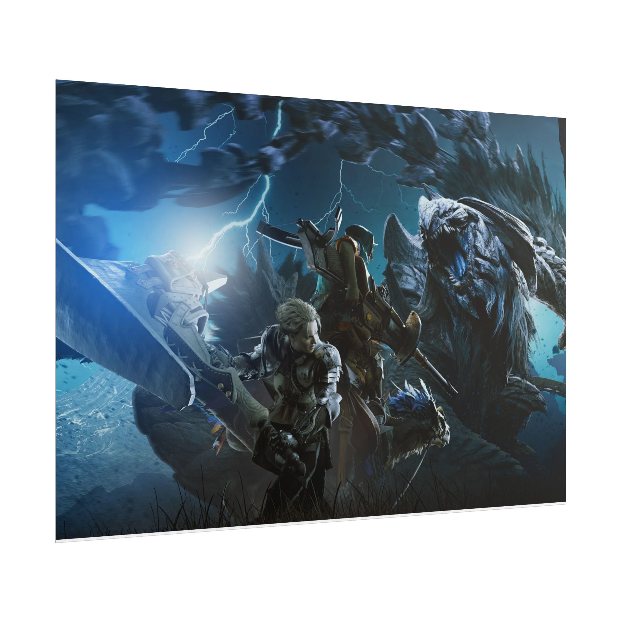 monster-hunter-poster-wall-art-matte-print-home-decor-gaming-poster-art-gamer-gift-video-game-art-hunter-fan